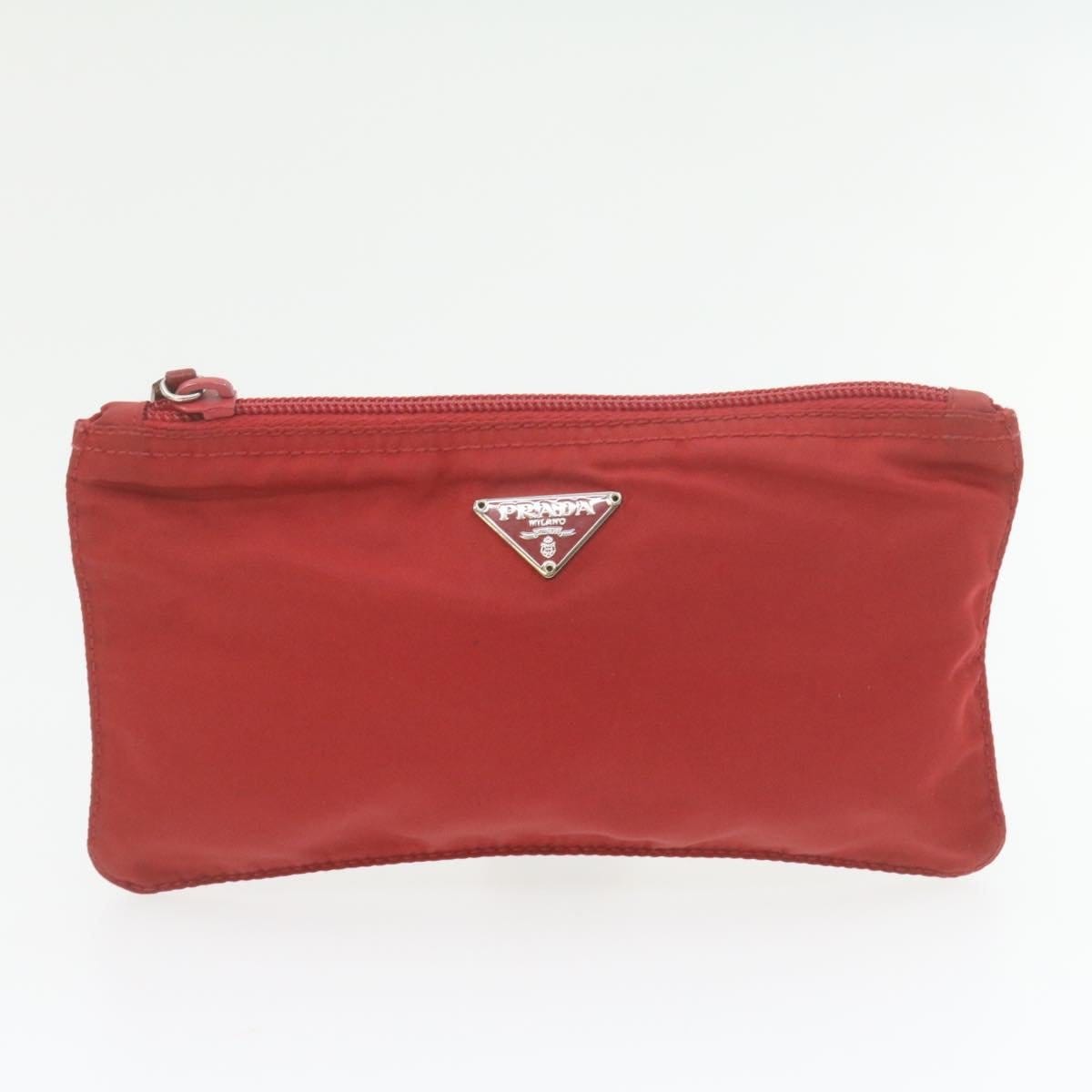 Prada PRADA Nylon Flat Red Pouch MW2287