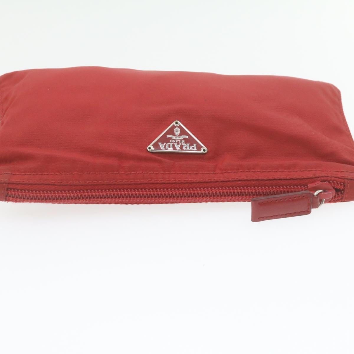 Prada PRADA Nylon Flat Red Pouch MW2287