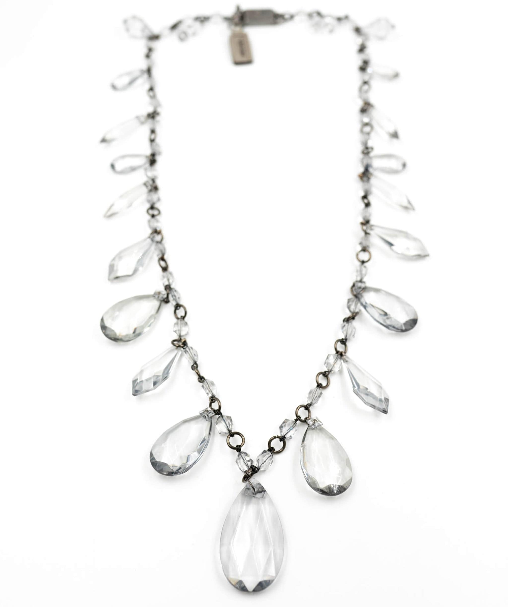 Prada Prada Teardrop Necklace Acrylic Silver Necklace - AWL3708