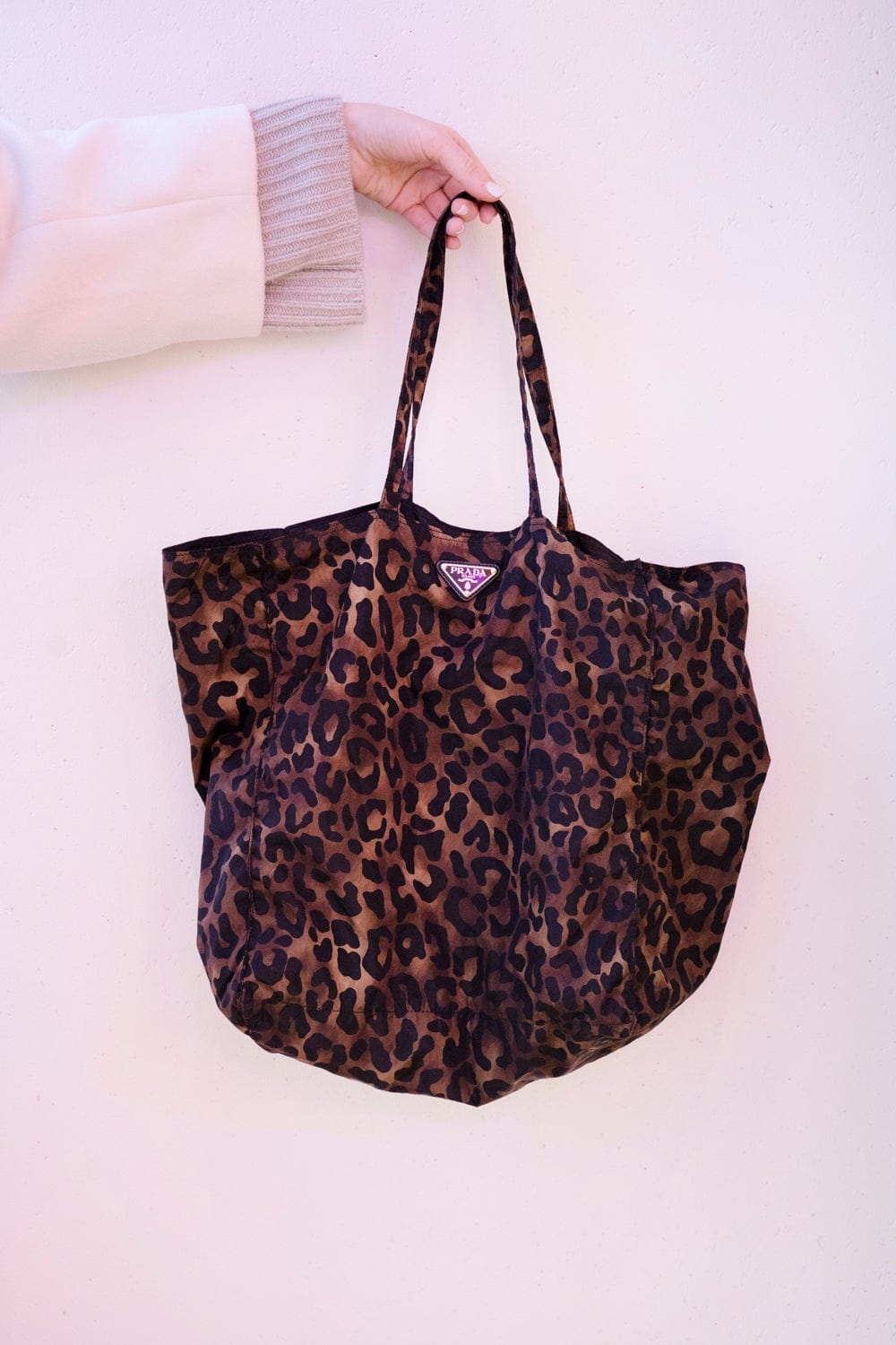 Prada Prada Animal Print Reversible Nylon Shopper with Pouch - AWC1101