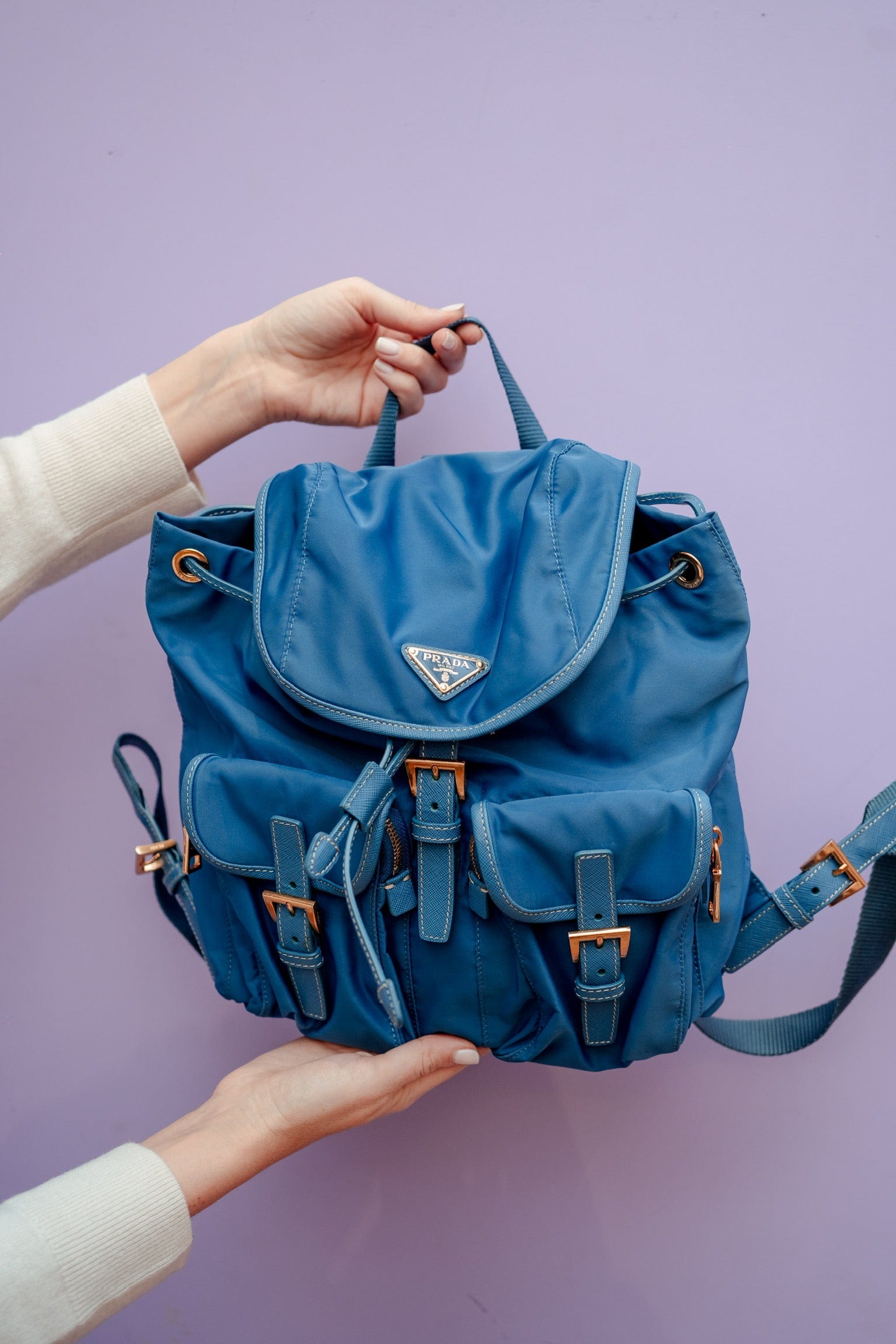 Prada Prada Backpack Blue Nylon - ASL2320