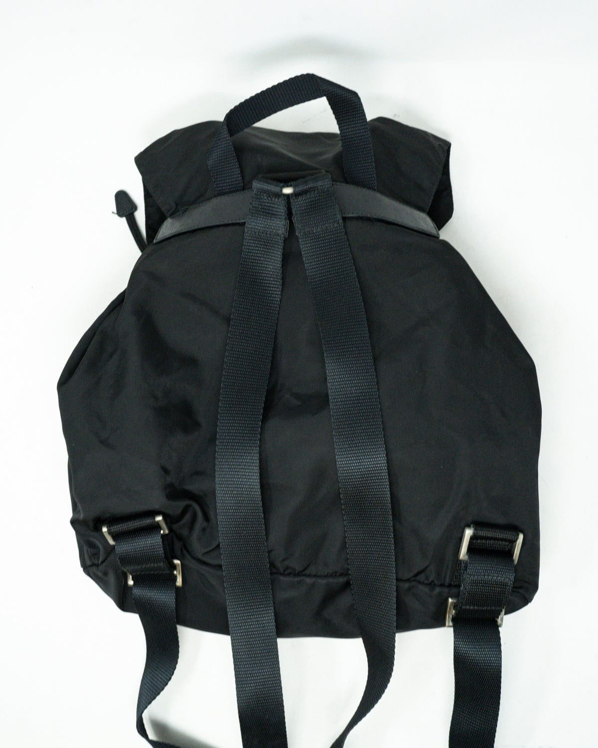 Prada PRADA Backpack Nylon Black with Double Front Pockets - AWL3193