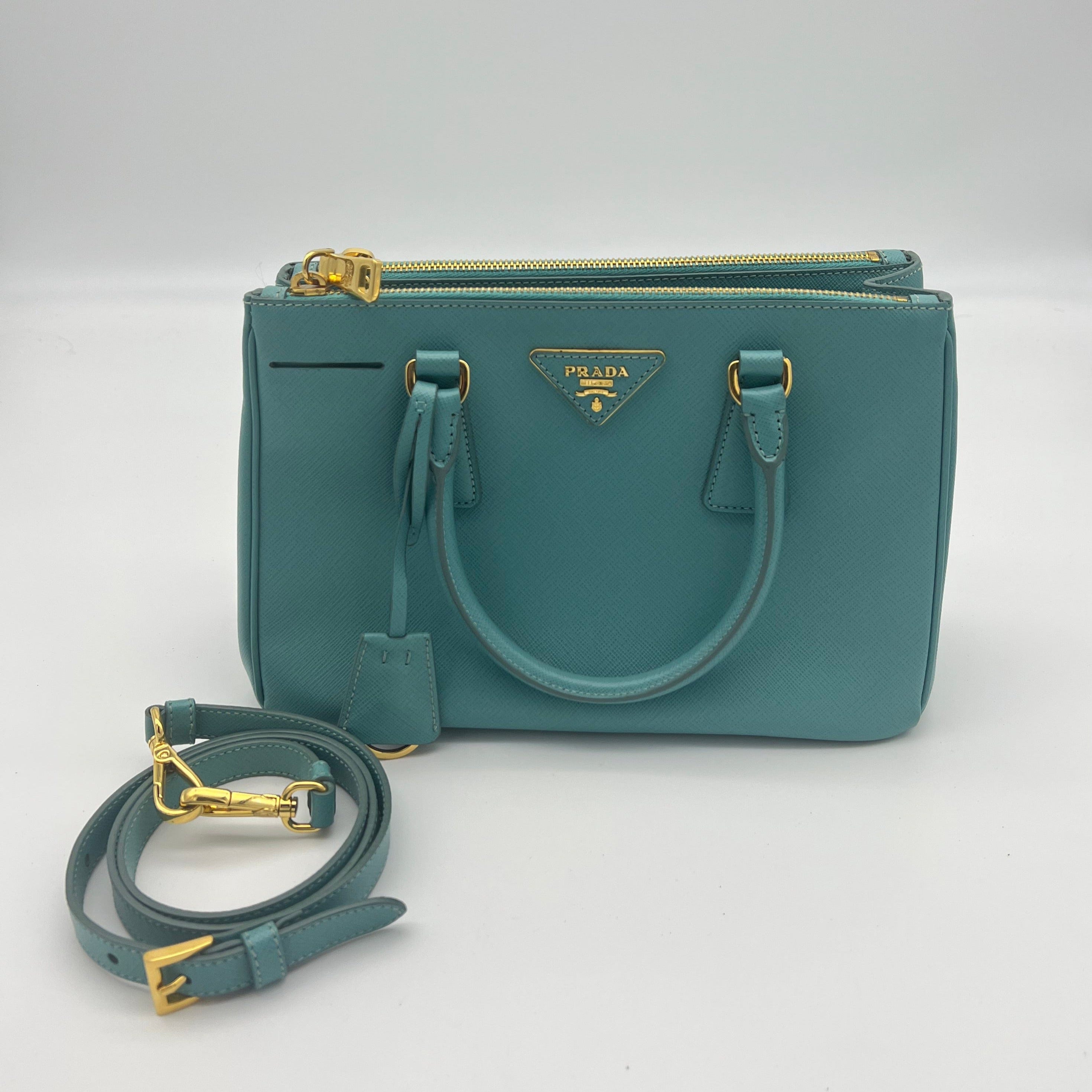 Prada Prada Bag Safiano LEather Light Blue UIL1056