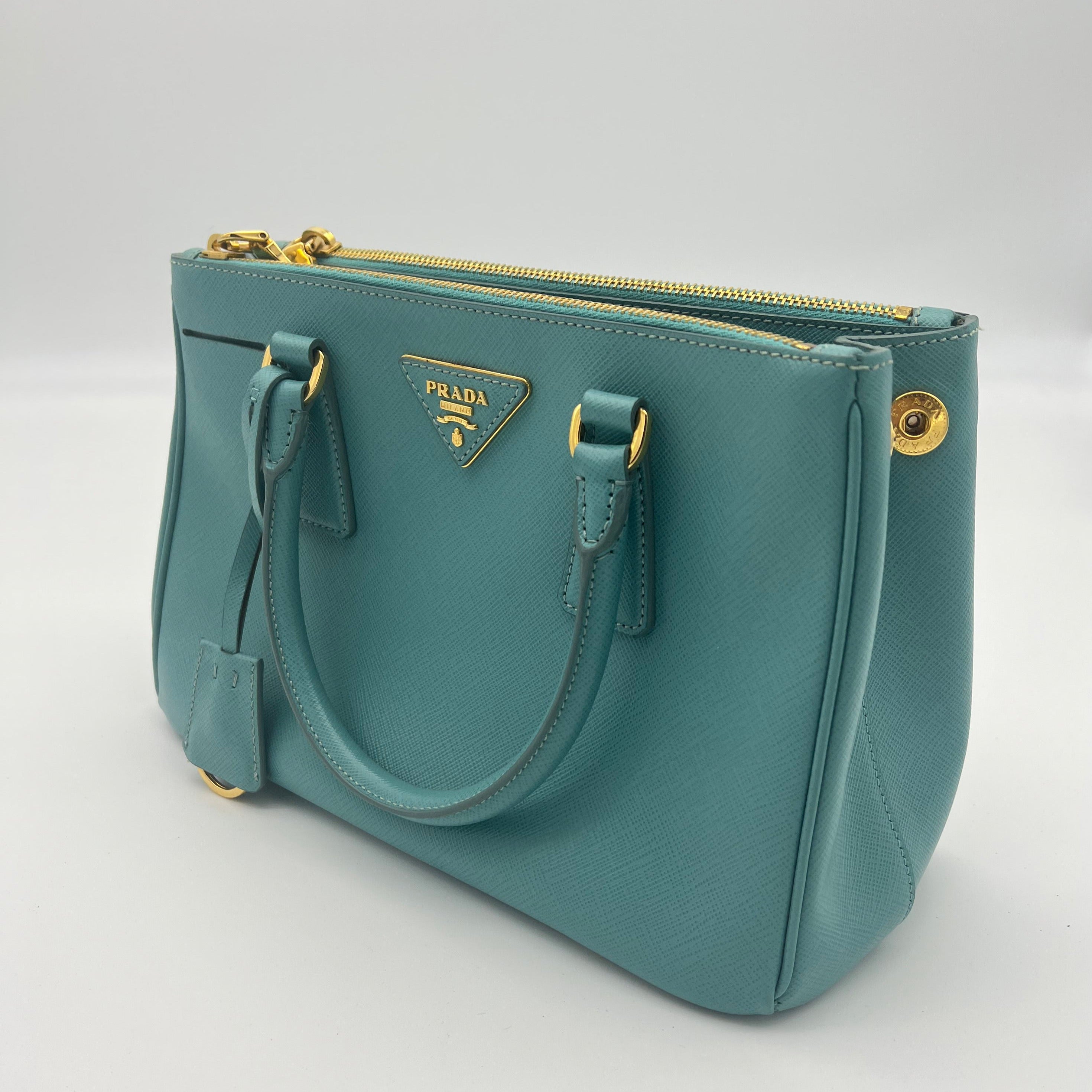 Prada Prada Bag Safiano LEather Light Blue UIL1056