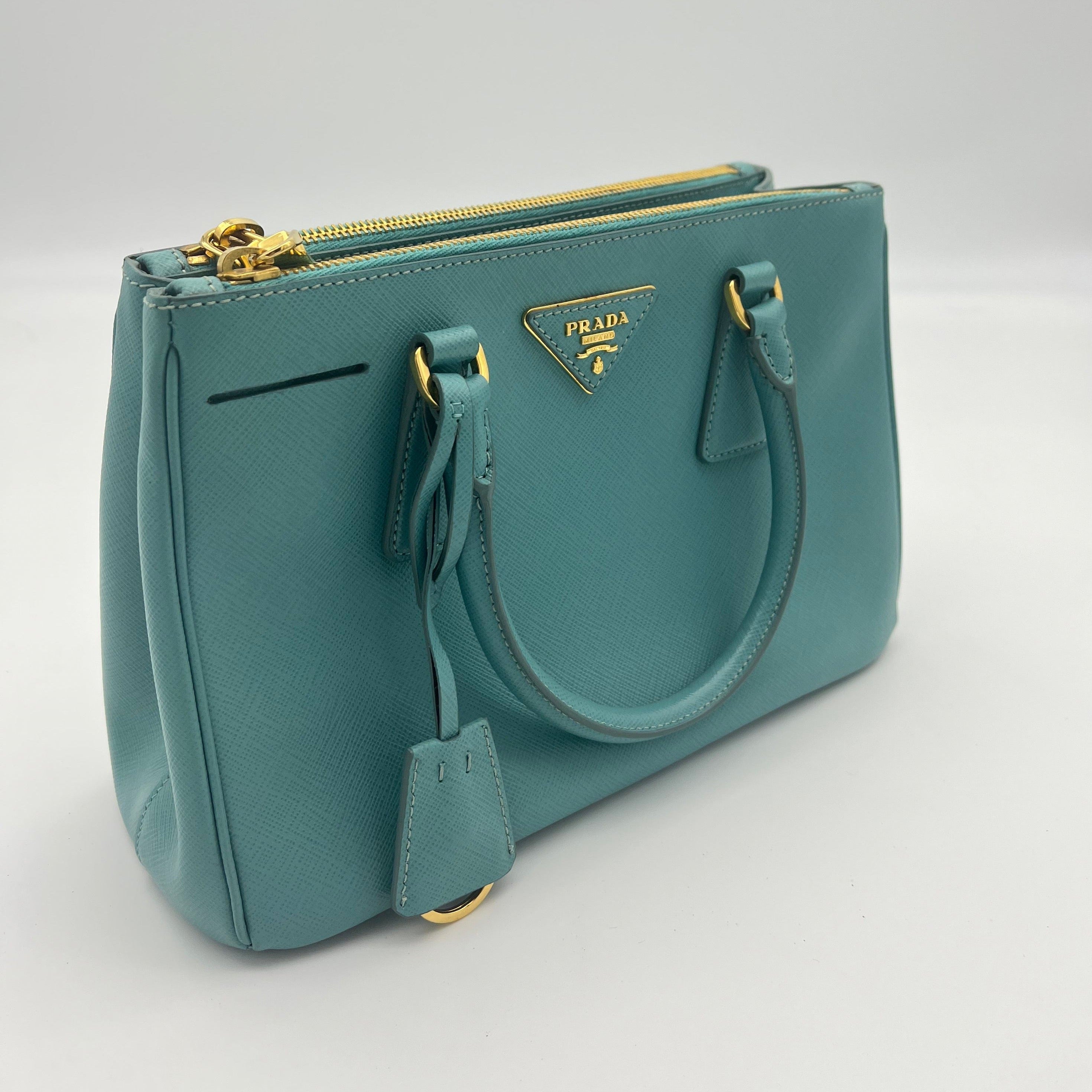 Prada Prada Bag Safiano LEather Light Blue UIL1056