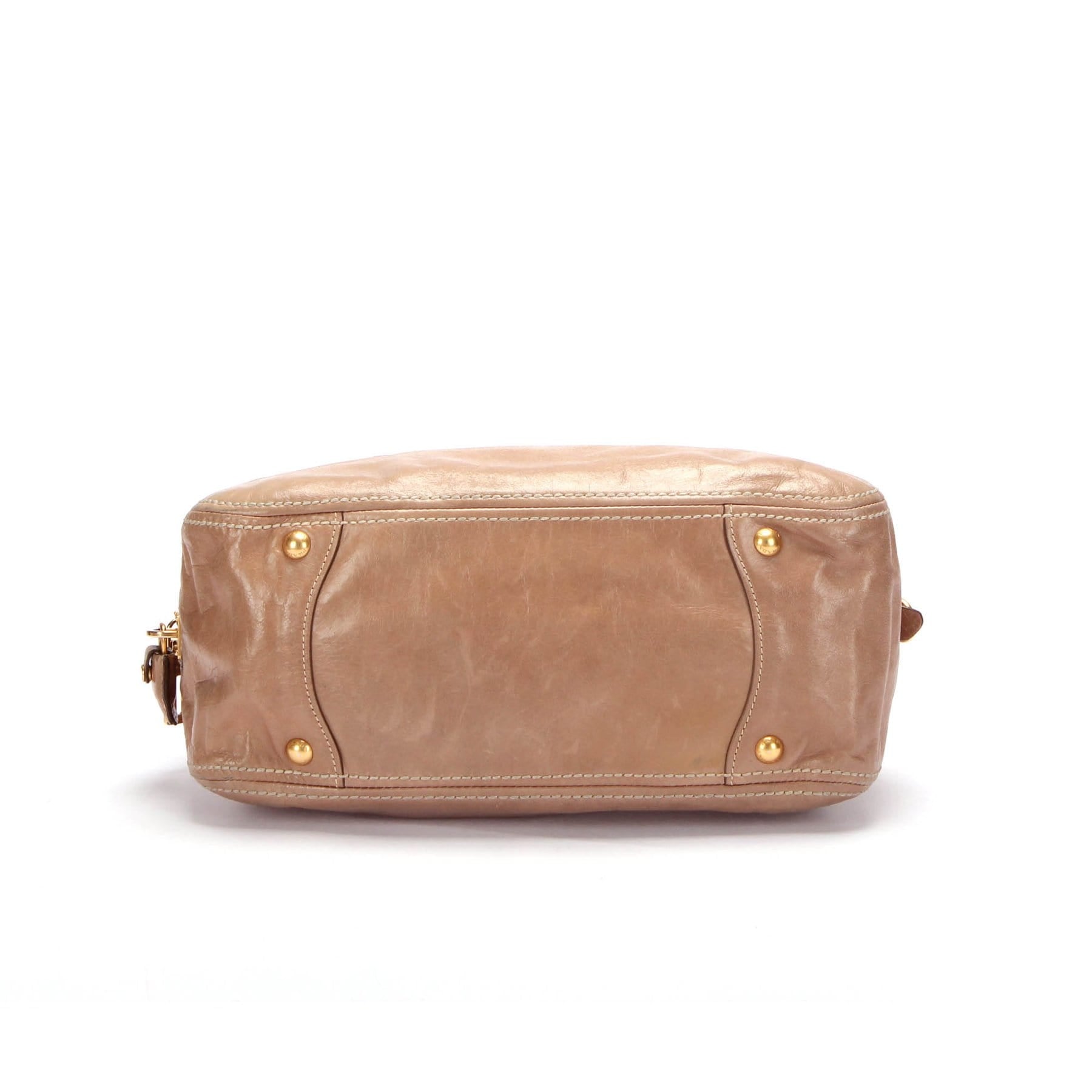 Prada Prada Beige Vitello Shine Bowler Bag - RCL1142