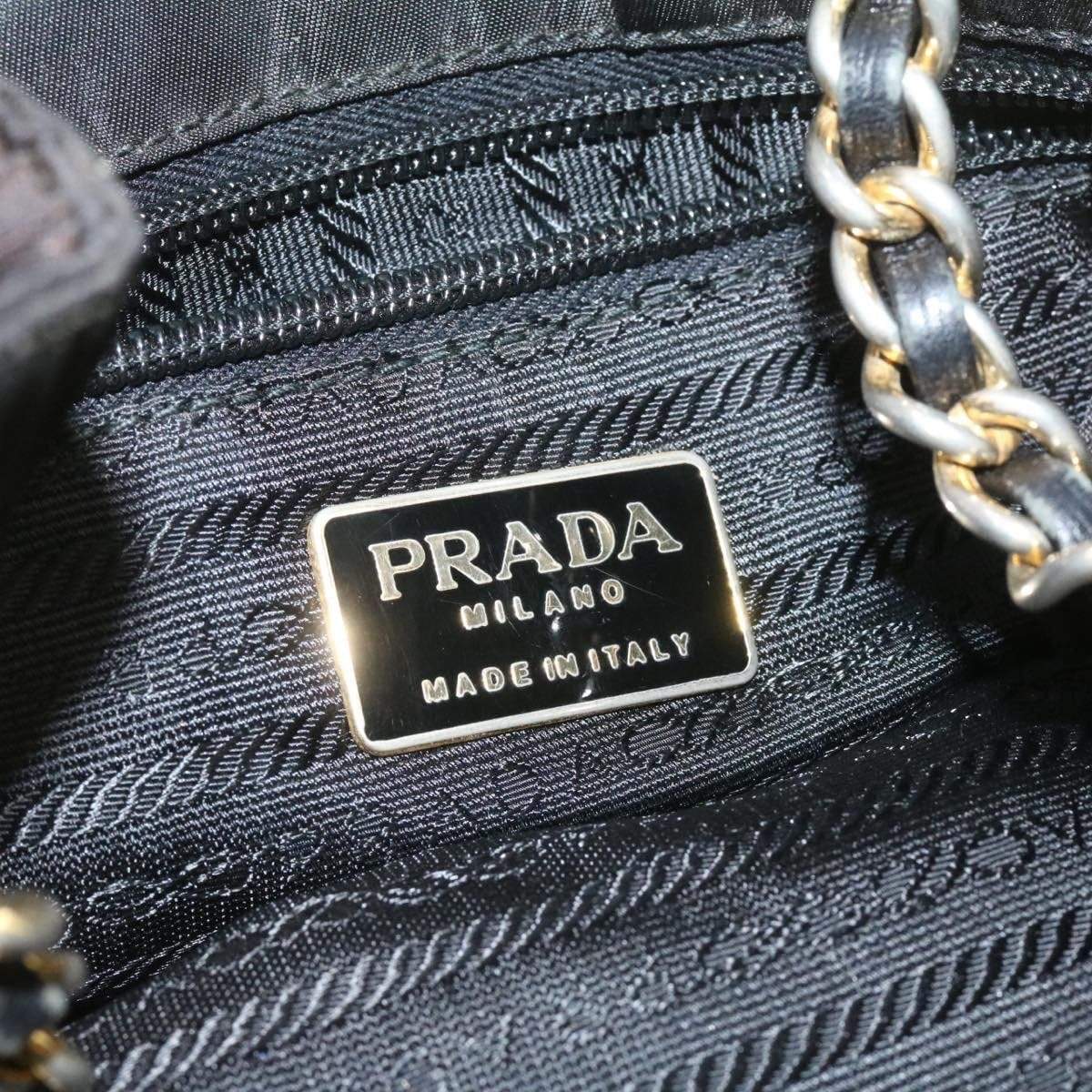 Prada PRADA Black Nylon Chain Shoulder Bag 53