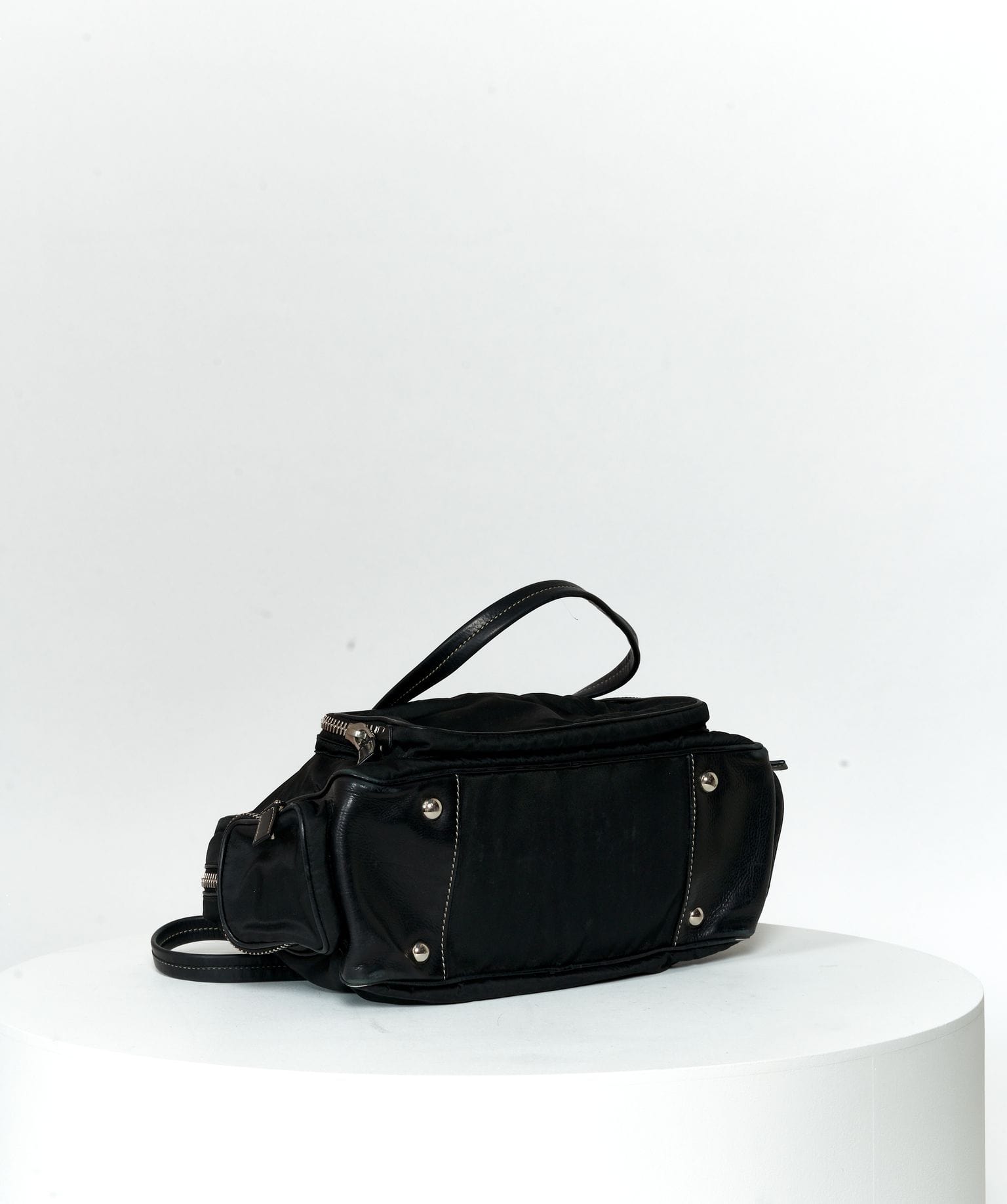 Prada Prada Black Nylon Multi Pocket Top Handle Bag