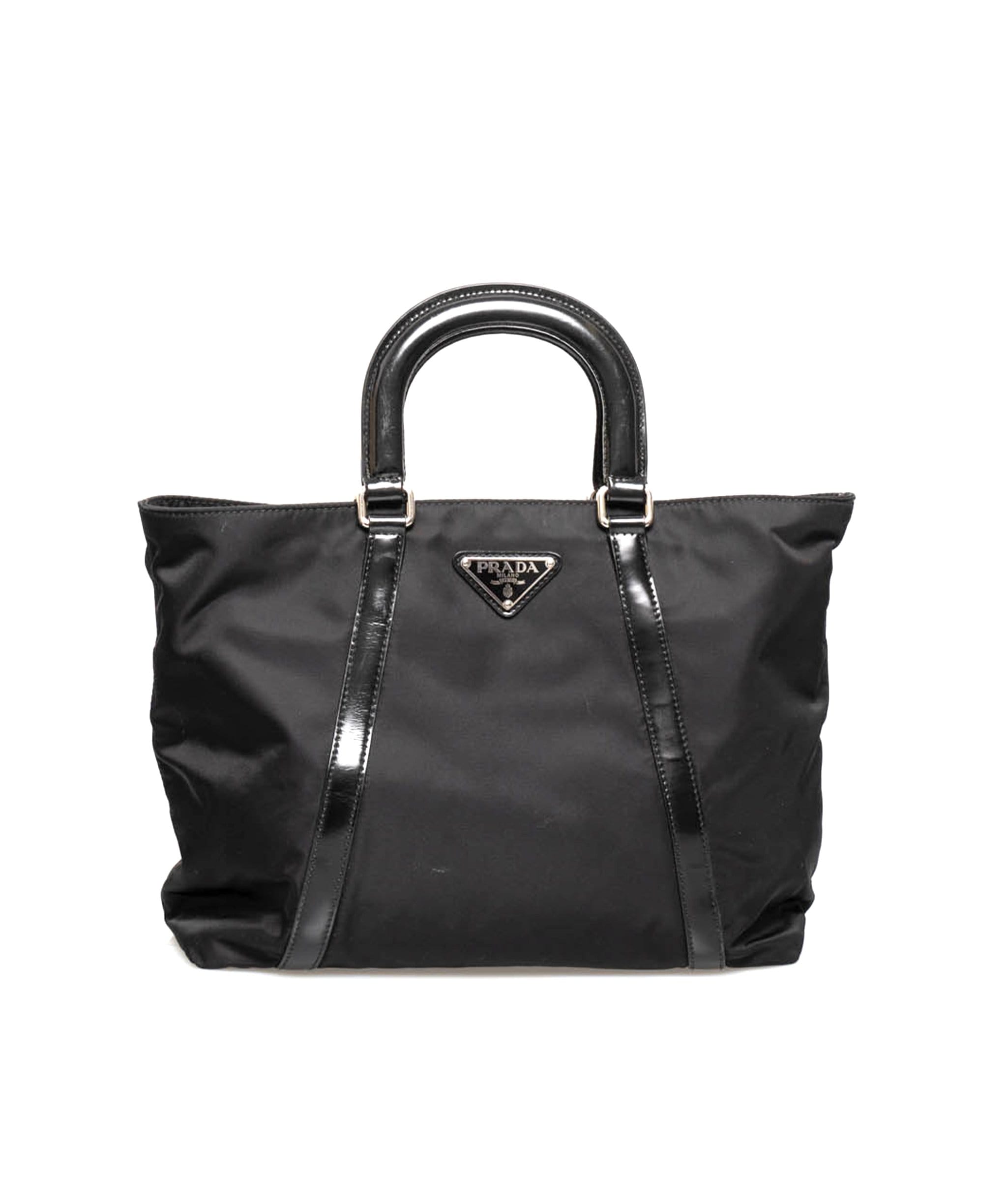 Prada Prada Black Nylon Top Handle Tote Bag  - AGL1376