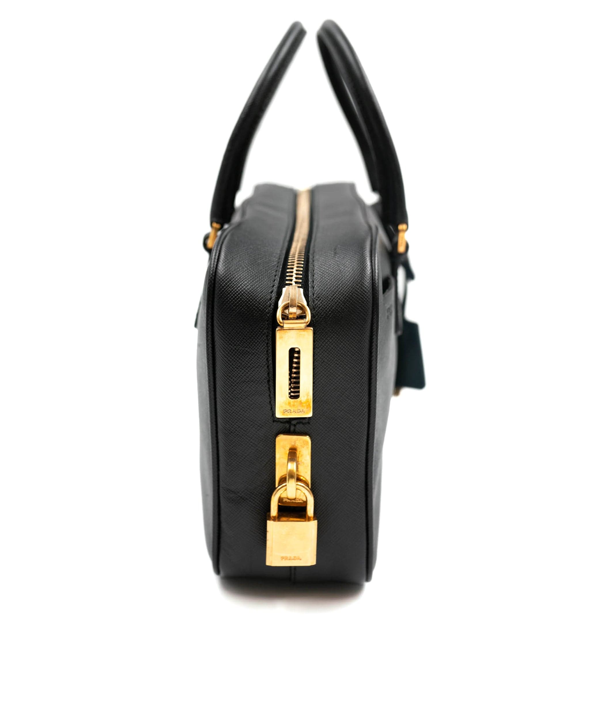 Prada Prada Black Saffiano Rectangular Mini Carrier Bag - AWC1673