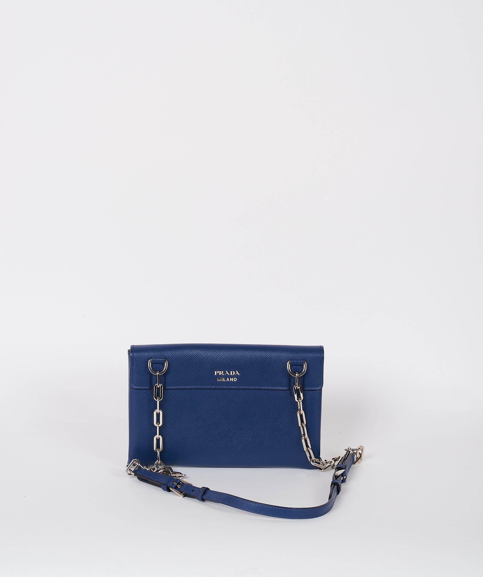 Prada Prada Blue Saffiano Leather Cross body Bag