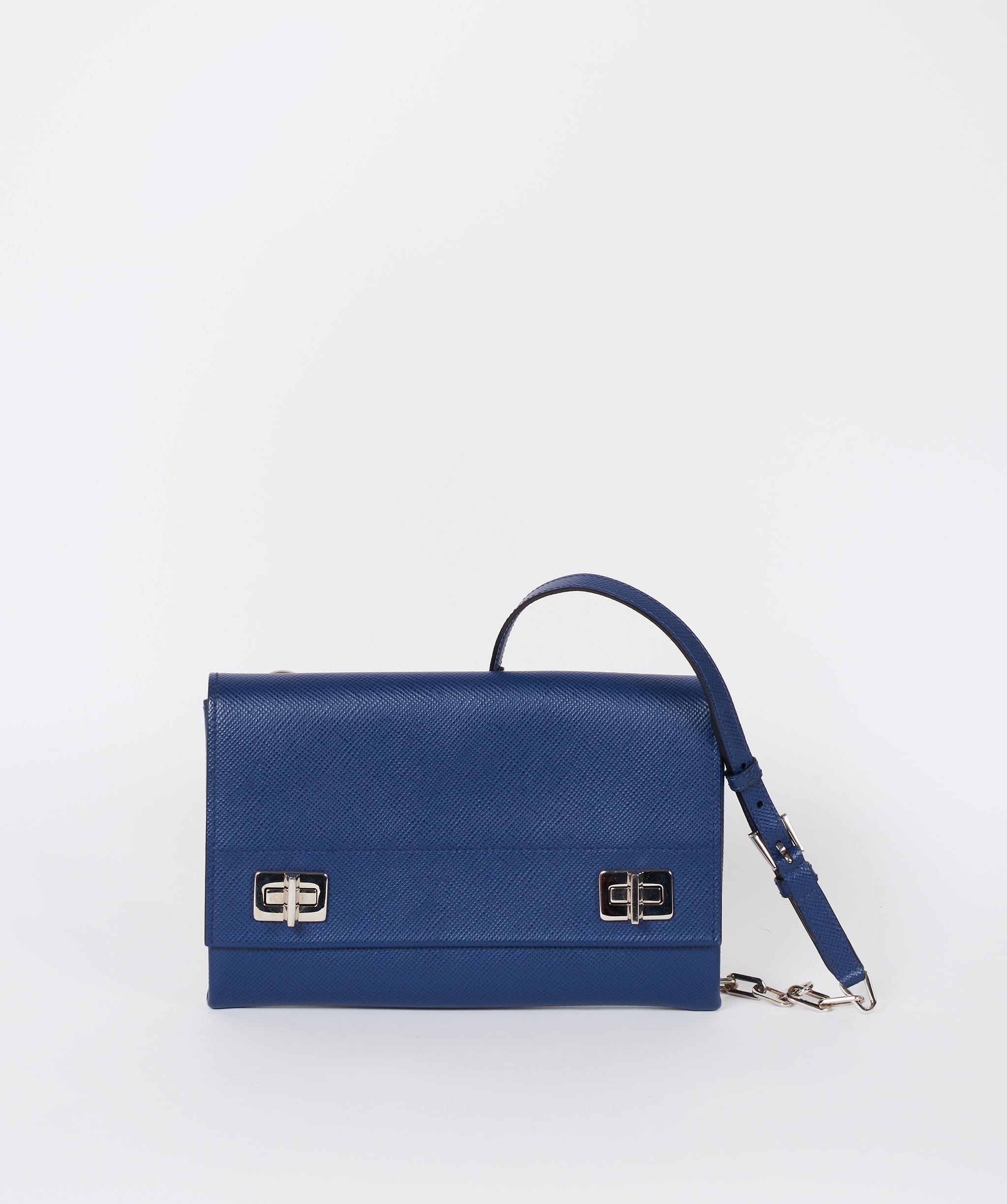 Prada Prada Blue Saffiano Leather Cross body Bag