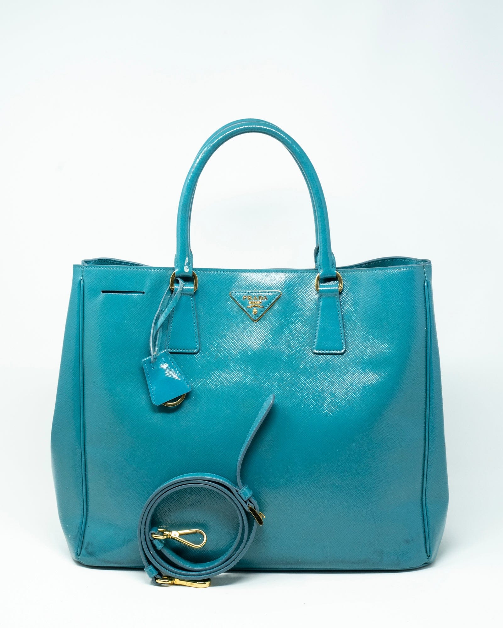 Prada Prada Blue Saffiano Leather Tote Bag GHW - AGL1937