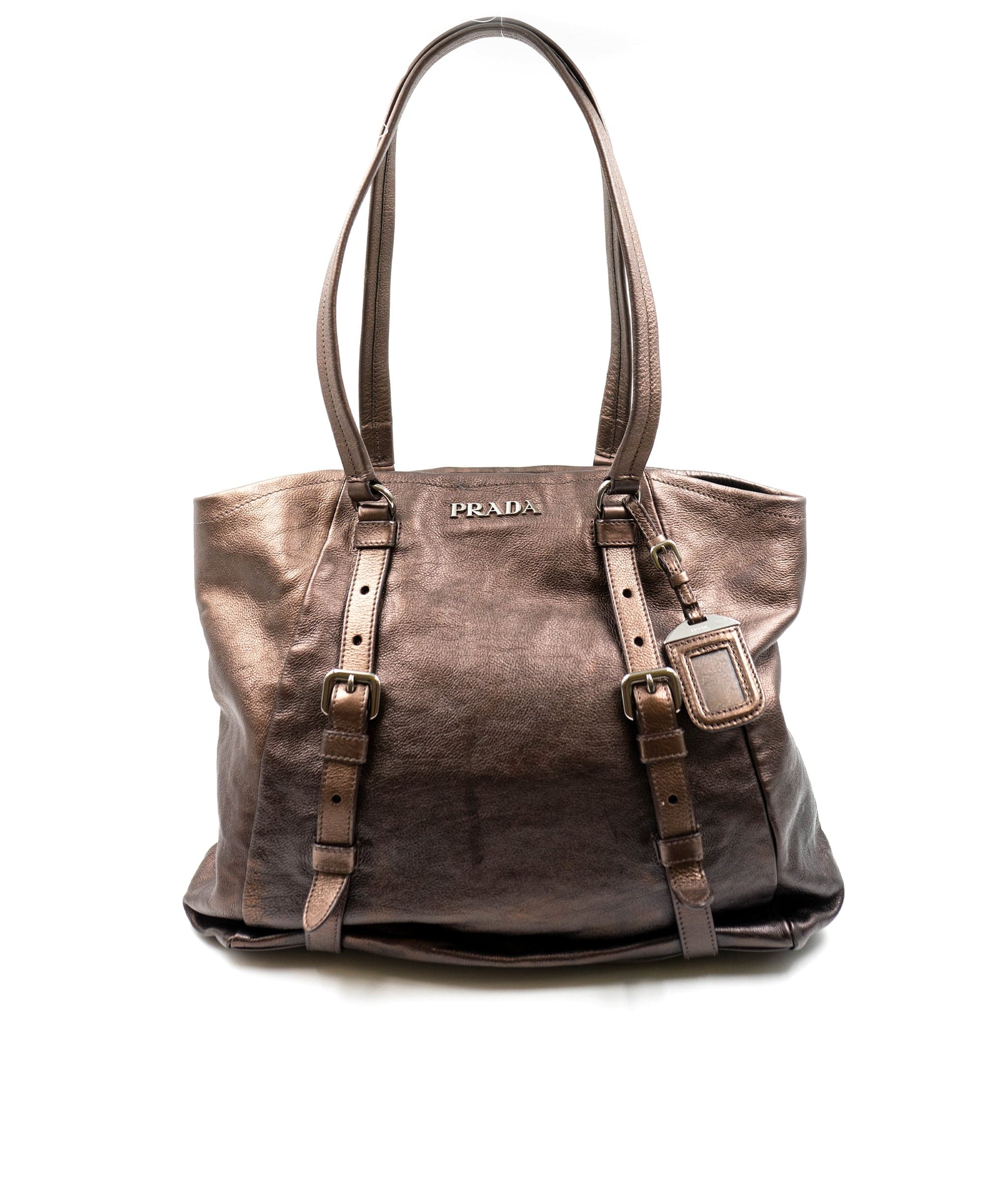 Prada Prada Bronze Leather Tote Bag PHW  - AGL2113