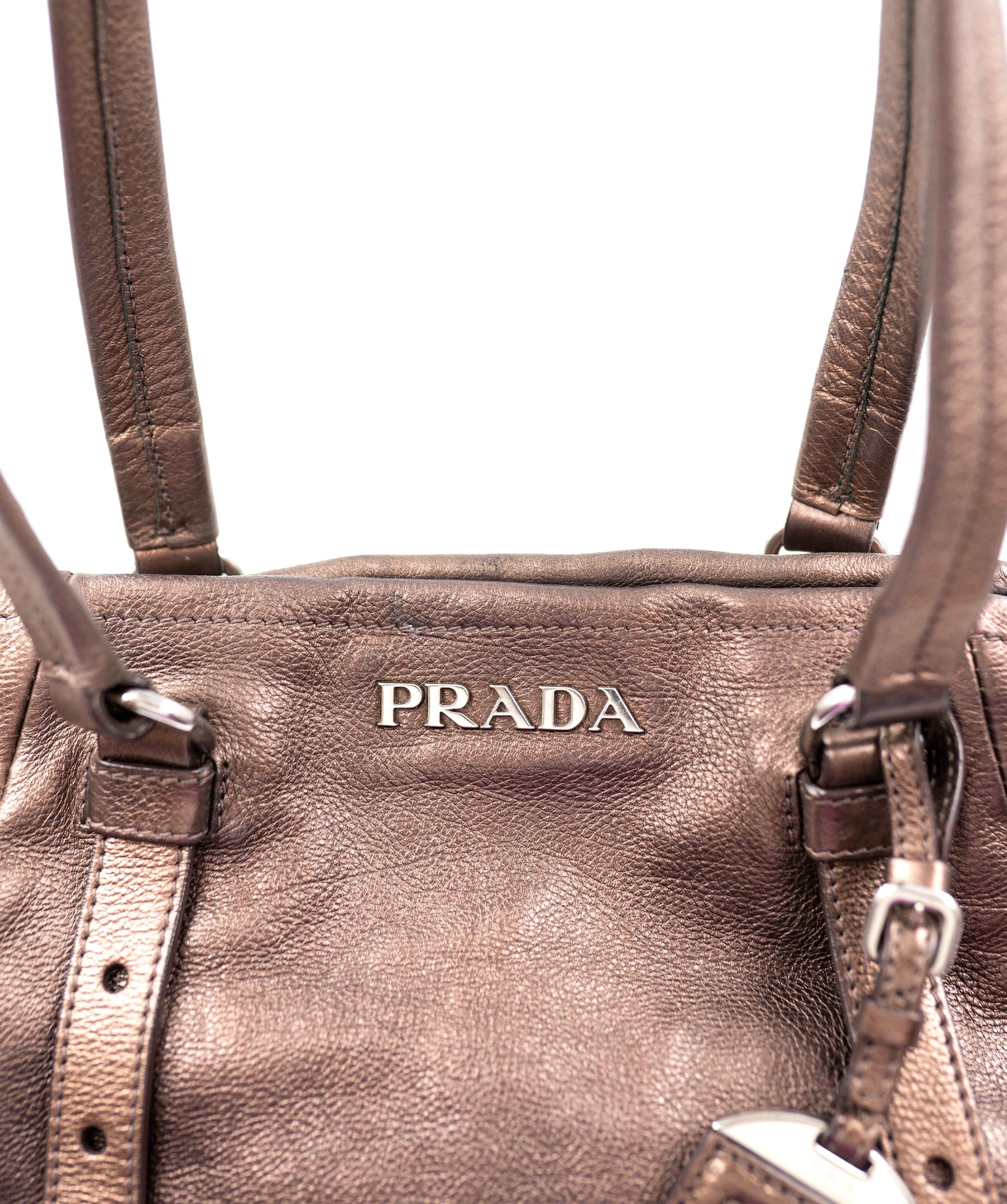 Prada Prada Bronze Leather Tote Bag PHW  - AGL2113