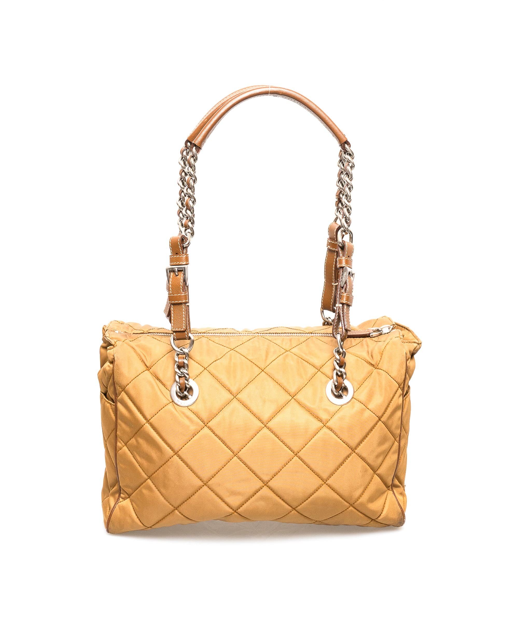 Prada Prada Brown Quilted Nylon Tote Bag PHW - AGL1373