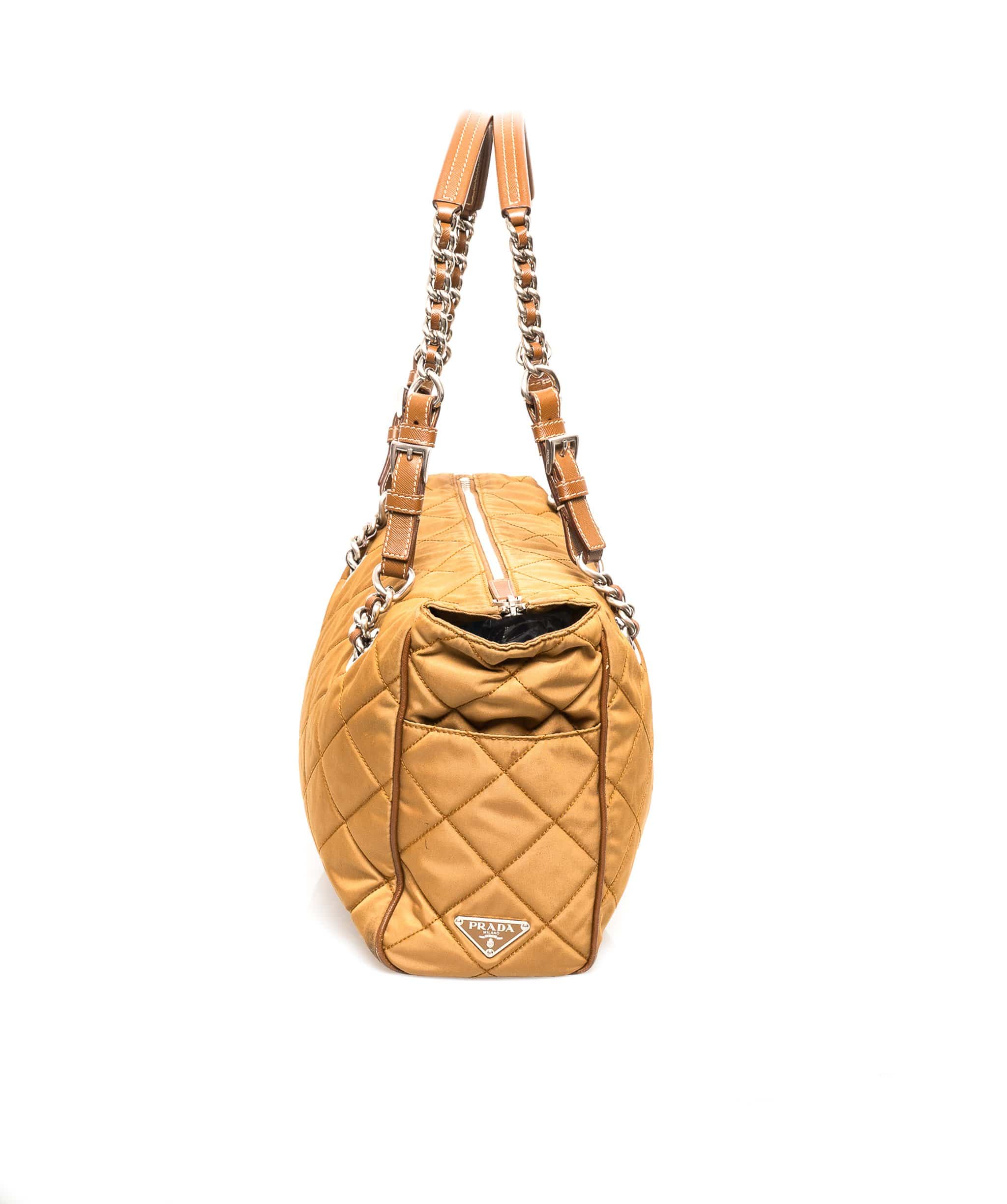 Prada Prada Brown Quilted Nylon Tote Bag PHW - AGL1373