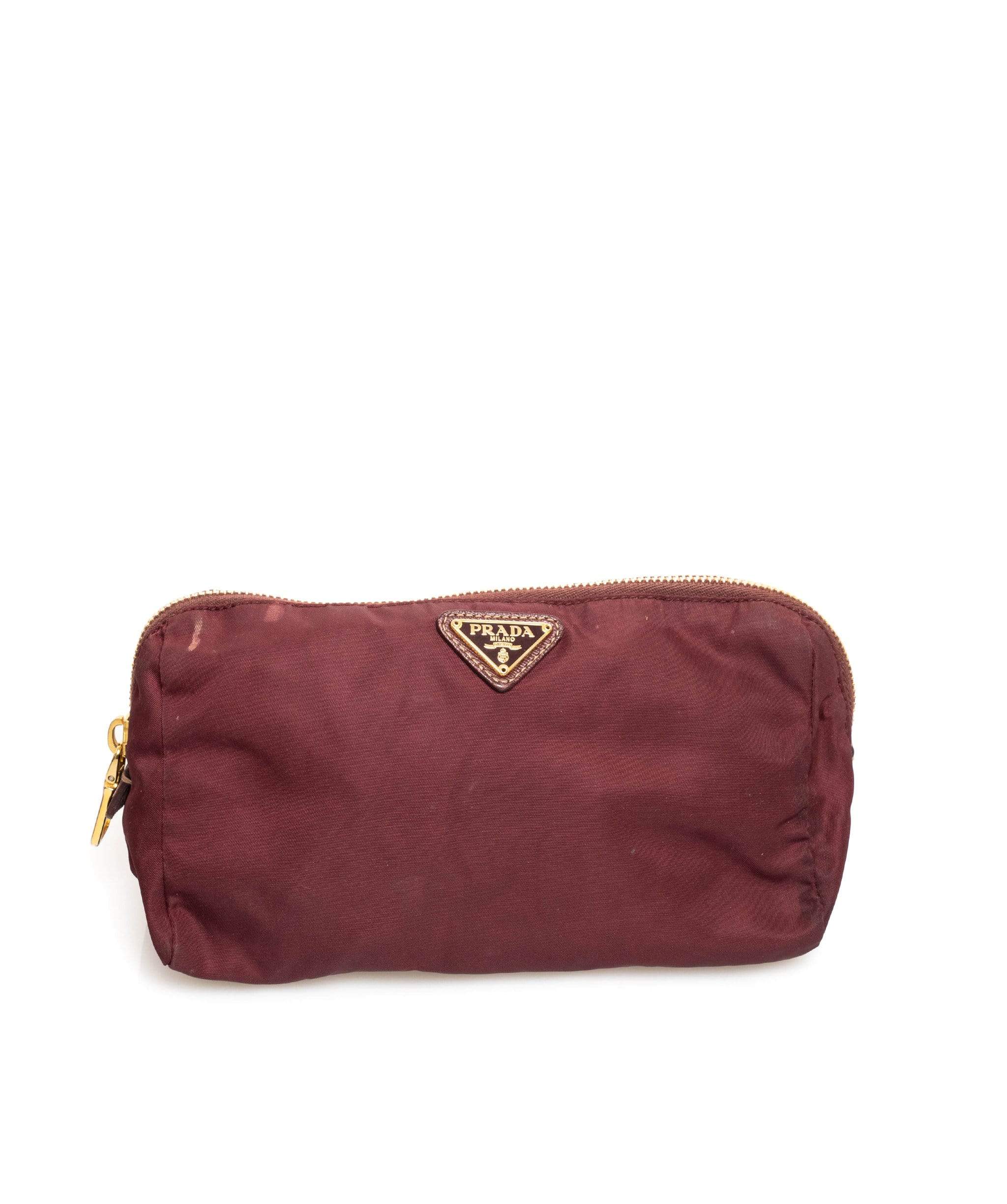 Prada PRADA Burgundy Nylon Pouch MW2760