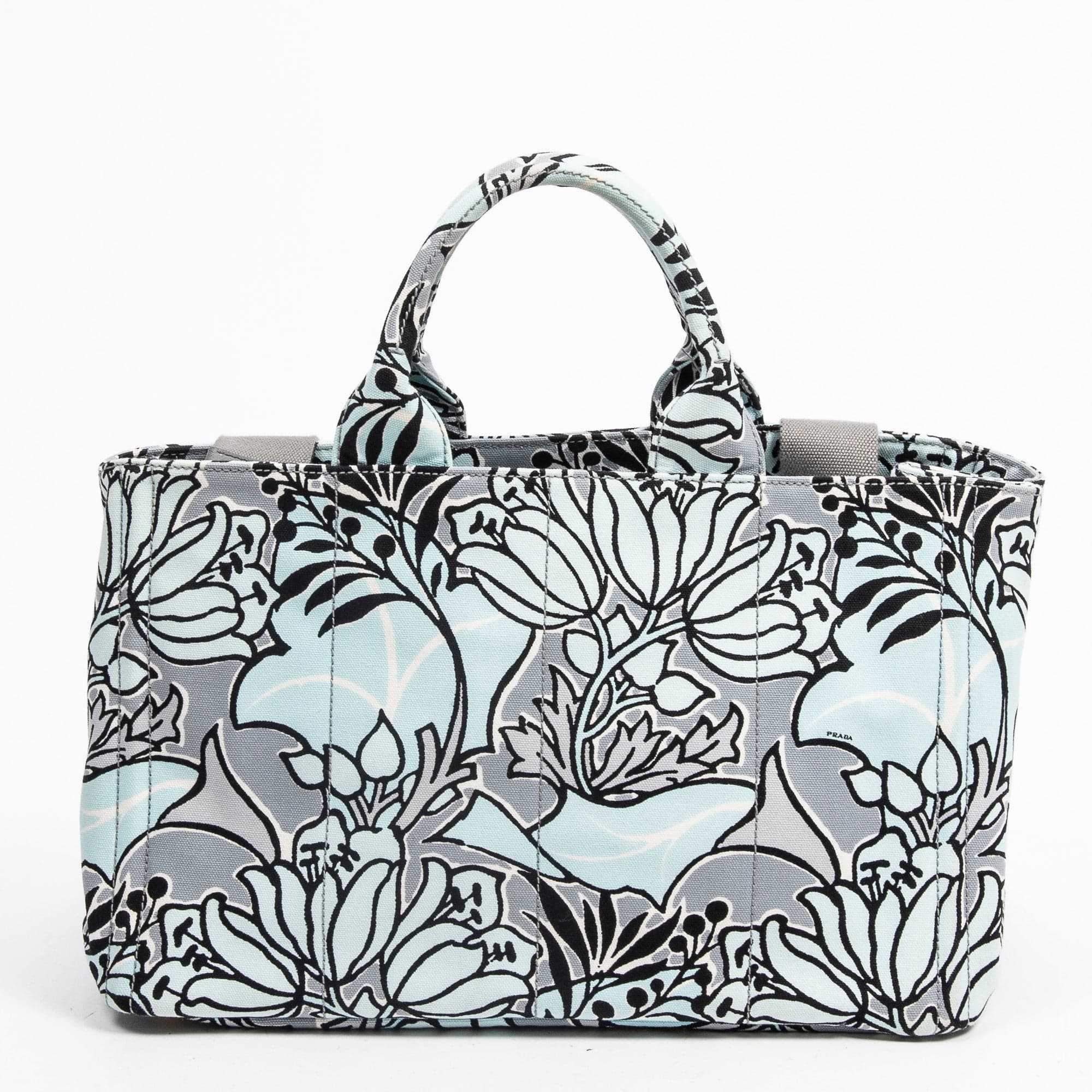 Prada Prada Canapa Abstract Floral Canvas Tote Bag - AWC1661