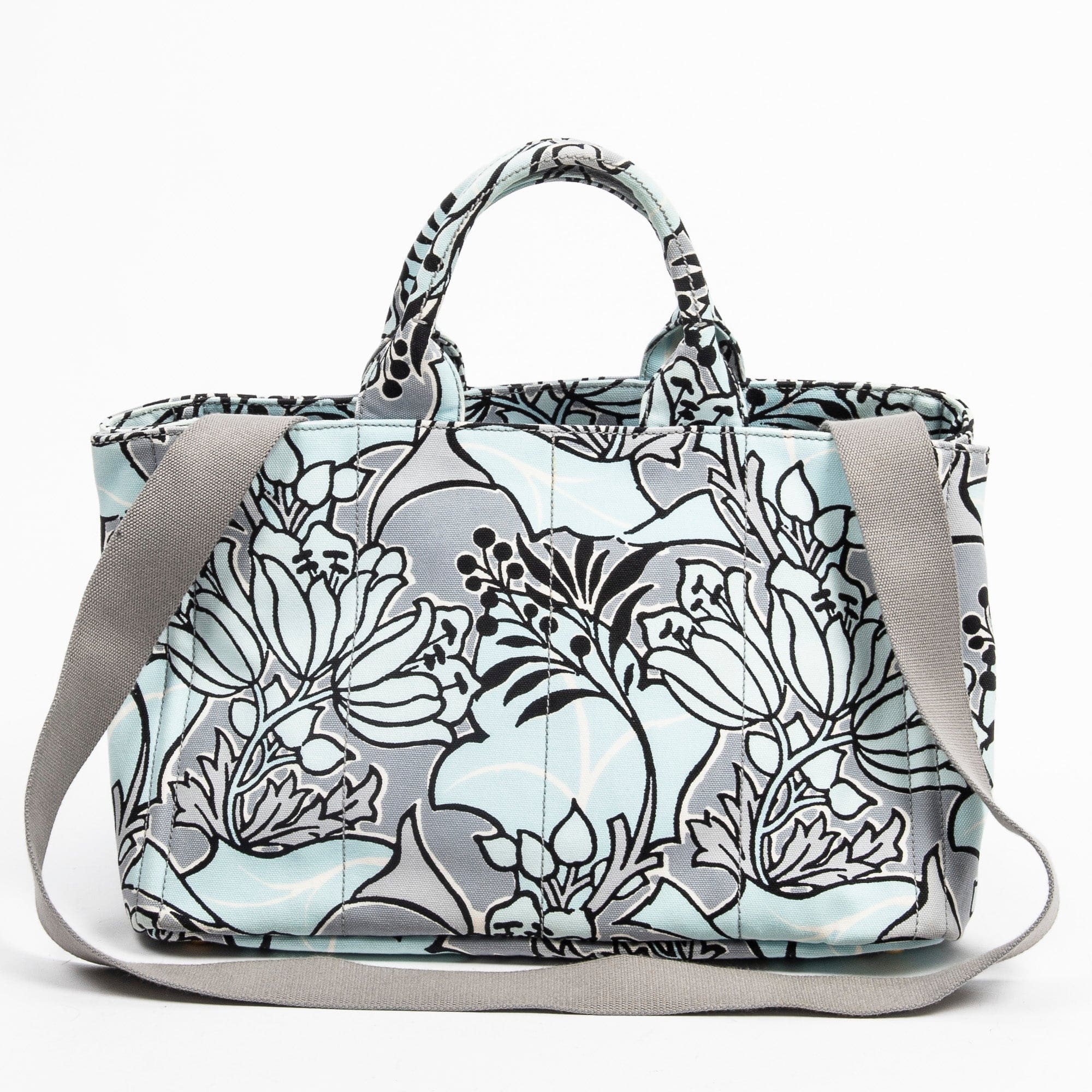 Prada Prada Canapa Abstract Floral Canvas Tote Bag - AWC1661