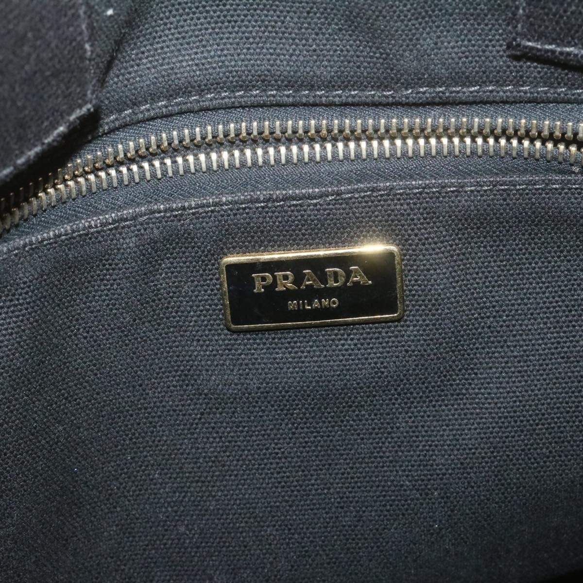 Prada PRADA Canapa Hand Bag Black Canvas GM