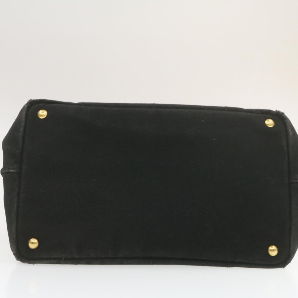 Prada PRADA Canapa Hand Bag Black Canvas GM