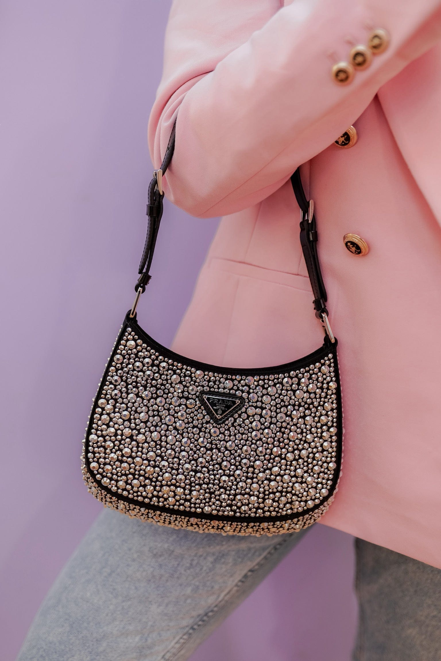 Prada Prada Cleo Sequin Black Bag - ADL1816