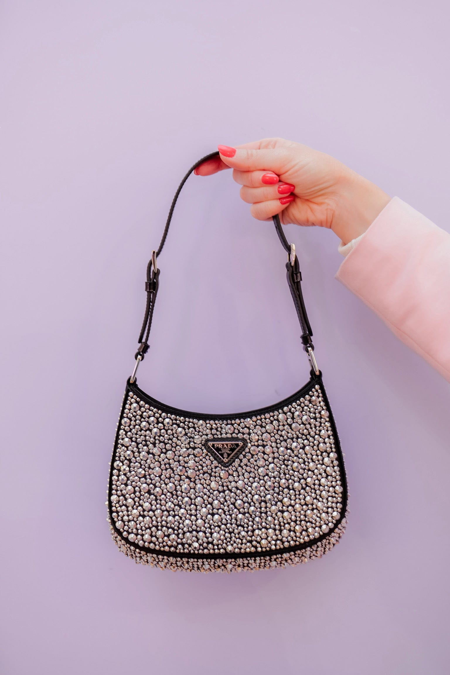 Prada Prada Cleo Sequin Black Bag - ADL1816