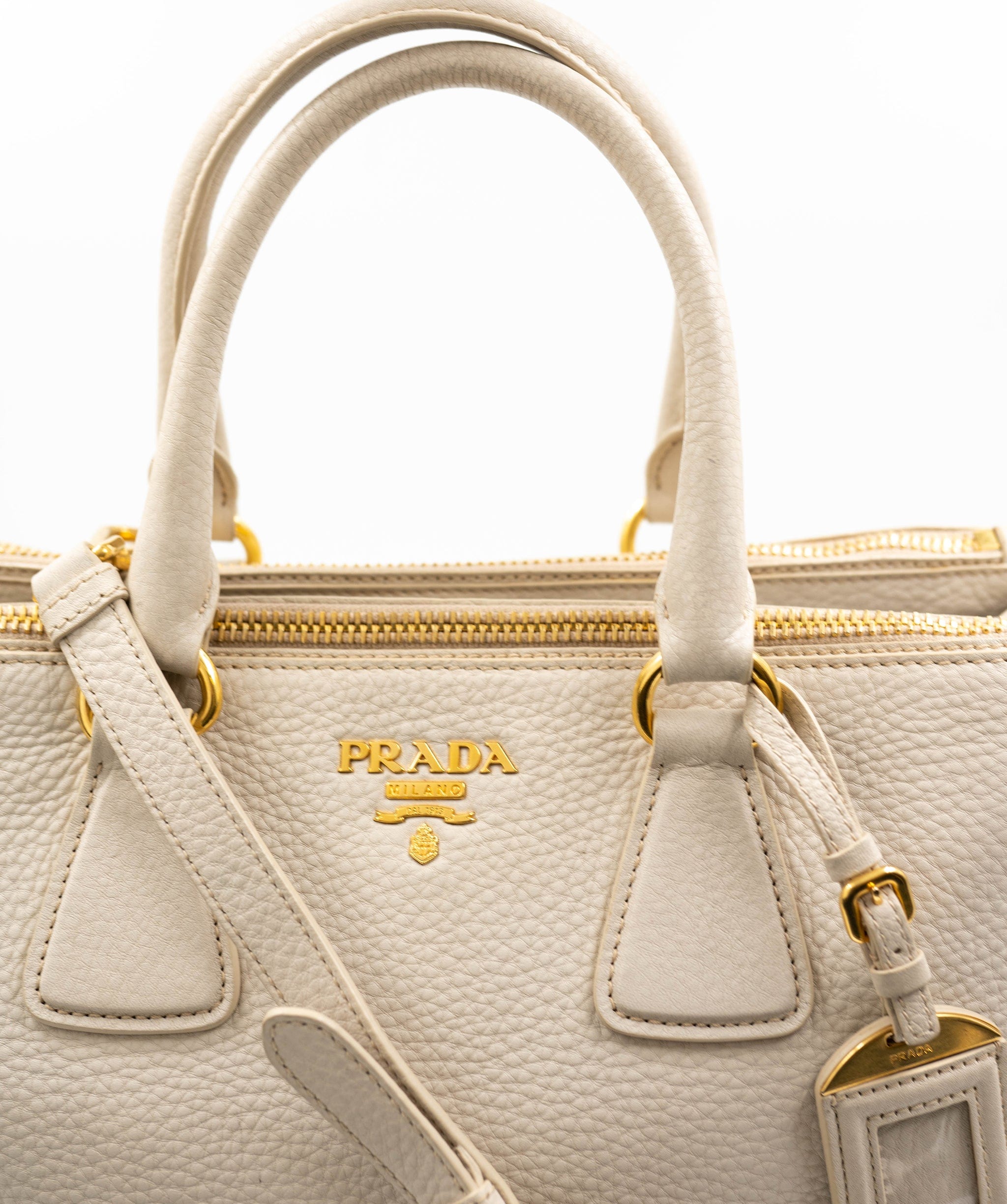 Prada Prada Cream Leather Tote Bag GHW  - AGL2112