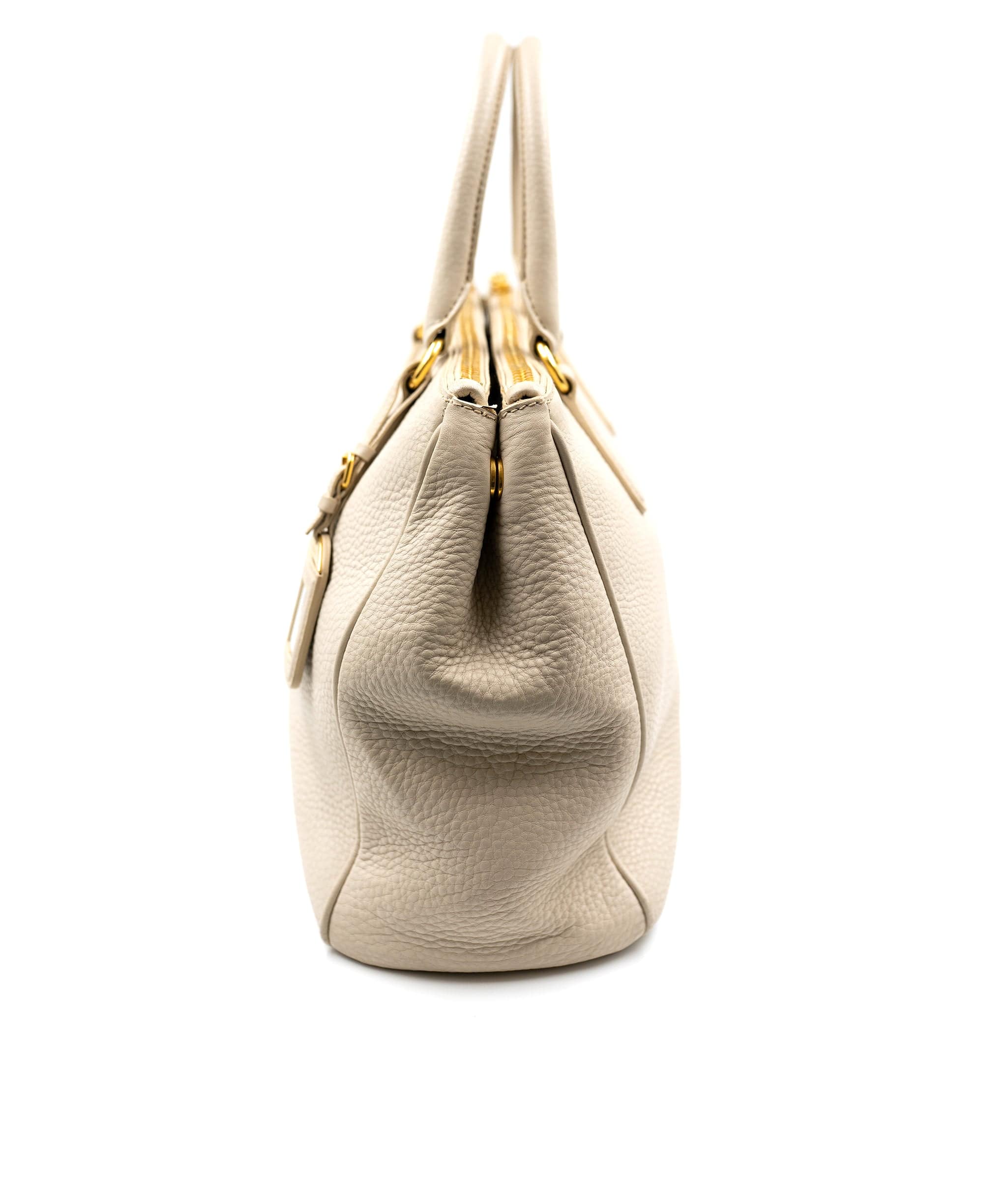 Prada Prada Cream Leather Tote Bag GHW  - AGL2112