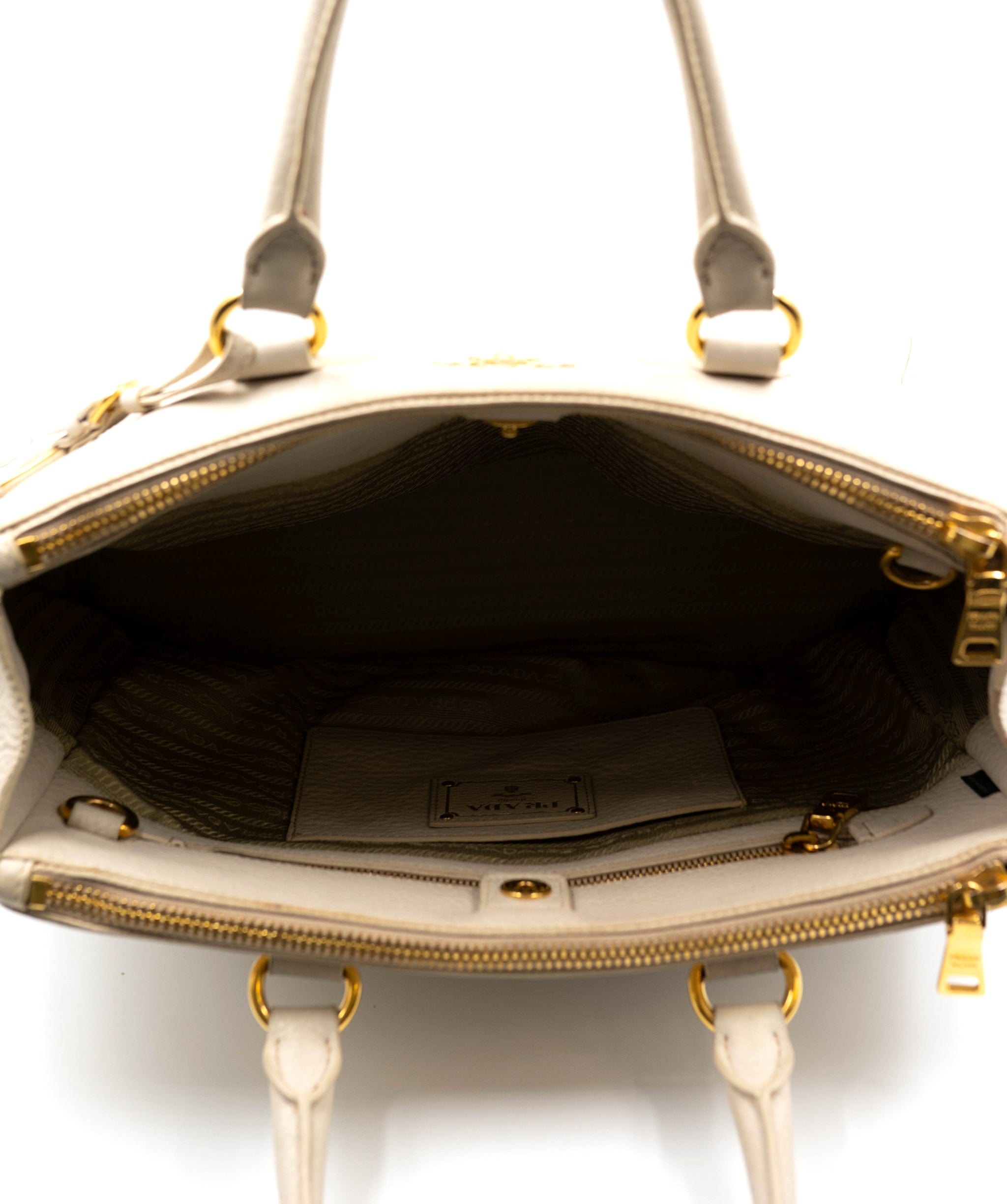 Prada Prada Cream Leather Tote Bag GHW  - AGL2112