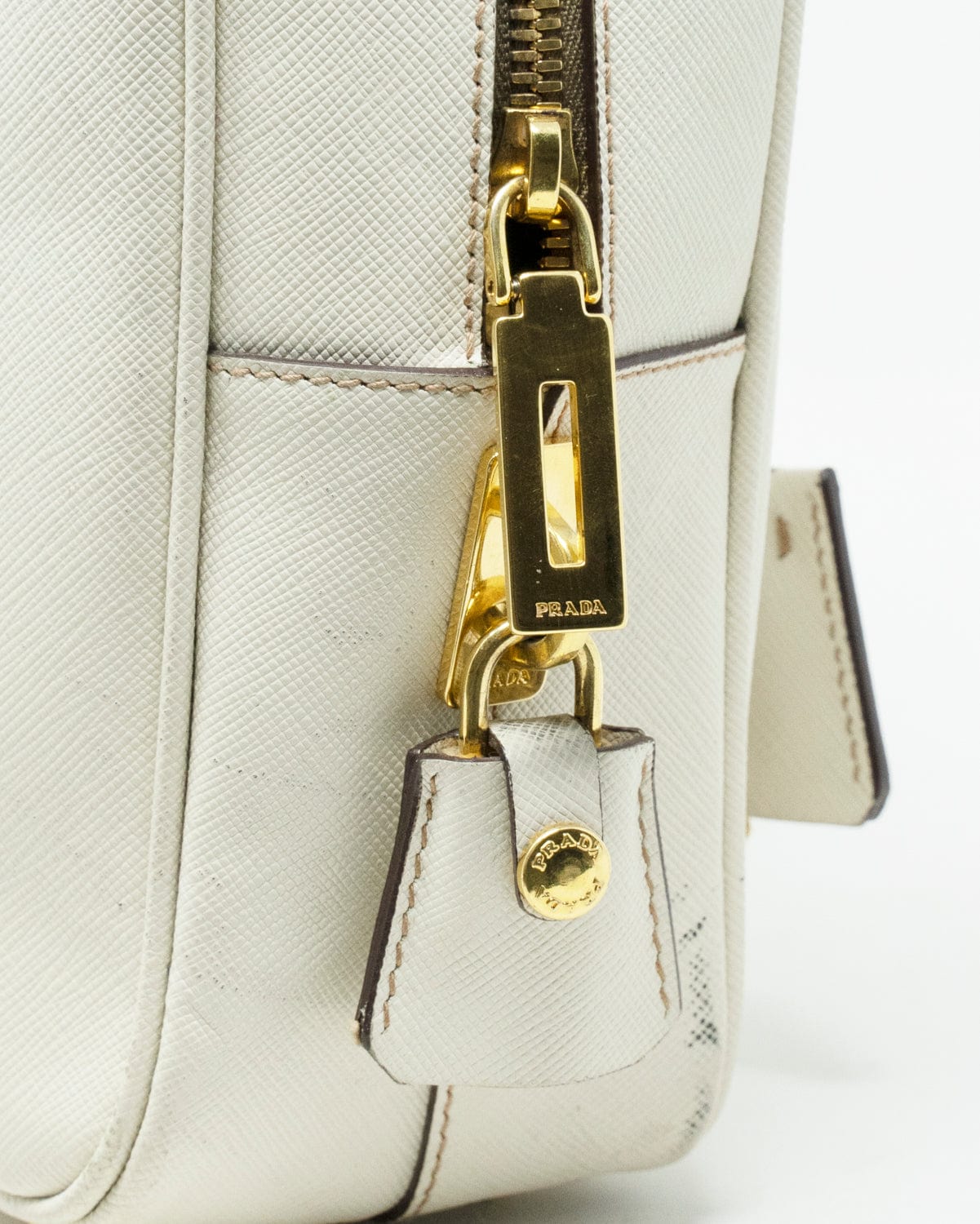 Prada Prada Cream Saffiano Leather Tote Bag - AGL1888