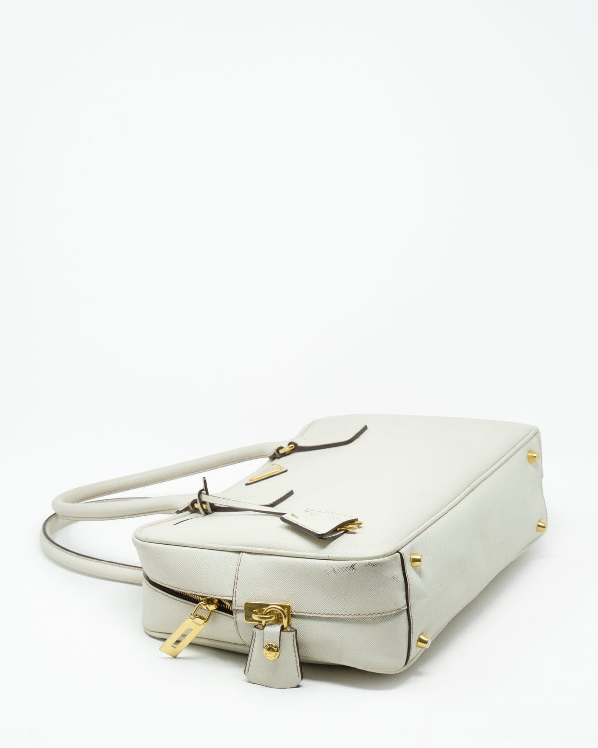 Prada Prada Cream Saffiano Leather Tote Bag - AGL1888