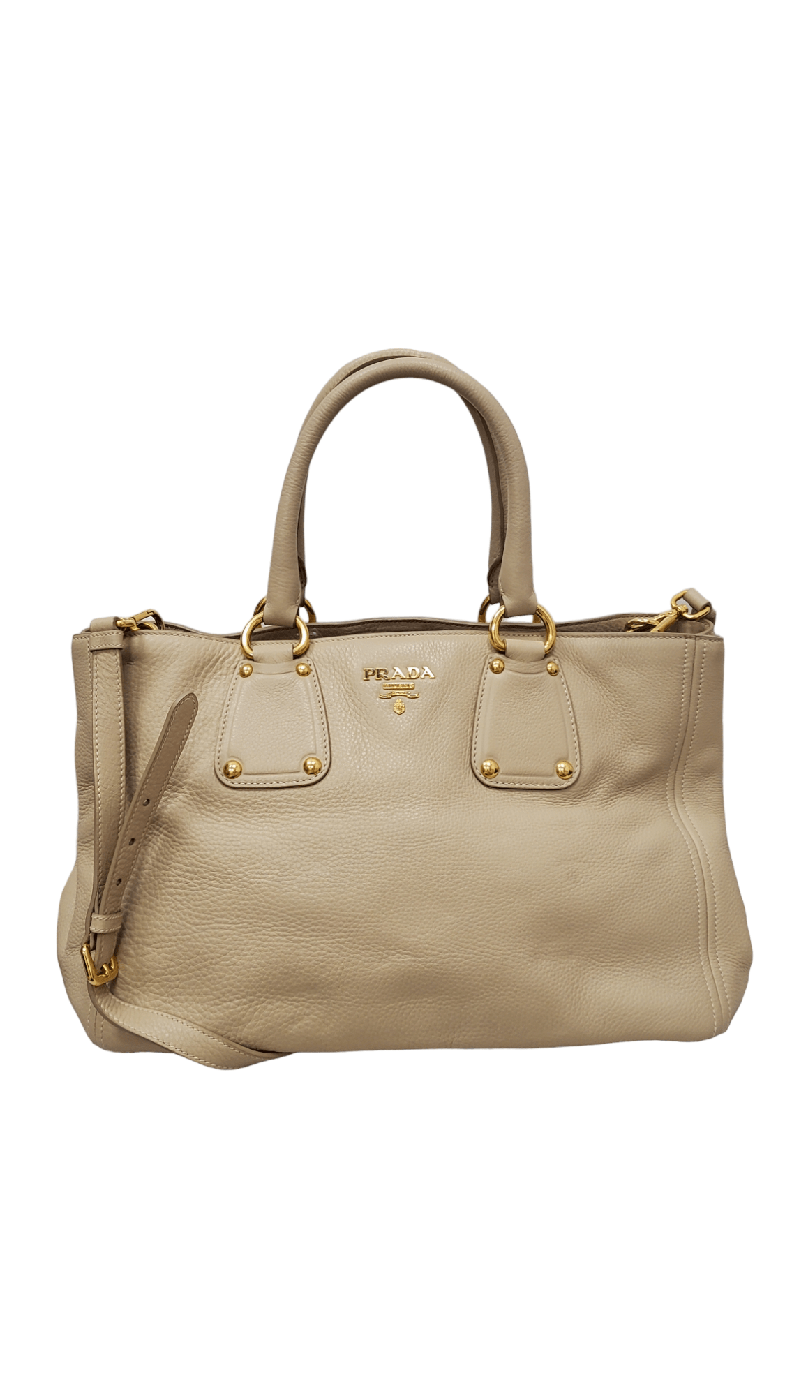 Prada Prada Crossbody Beige Calfskin GHW SKC1348