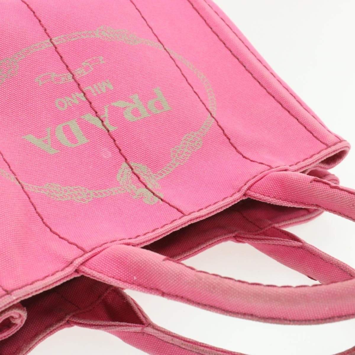 Prada Prada Denim Canvas Canapa Hand Bag Pink