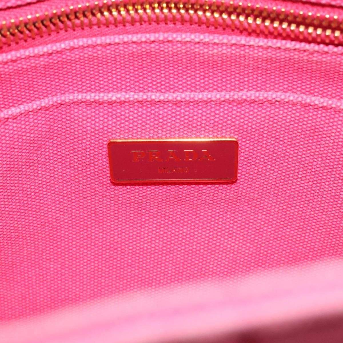 Prada Prada Denim Canvas Canapa Hand Bag Pink