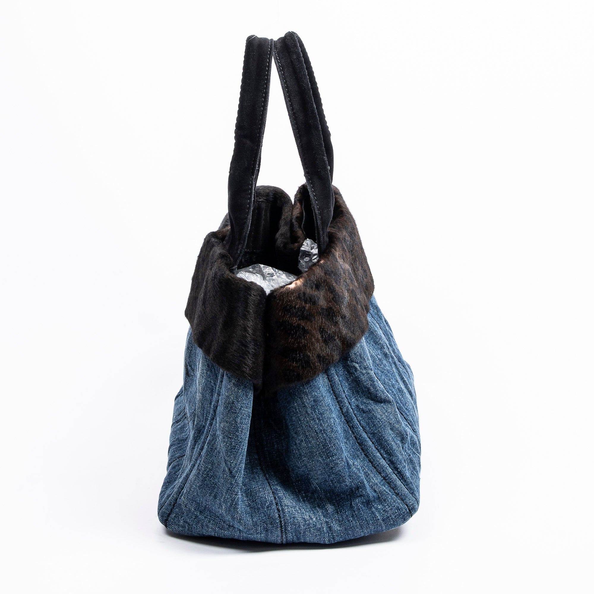 Prada Prada Denim Medium Fur Canapa Tote - AWC1670