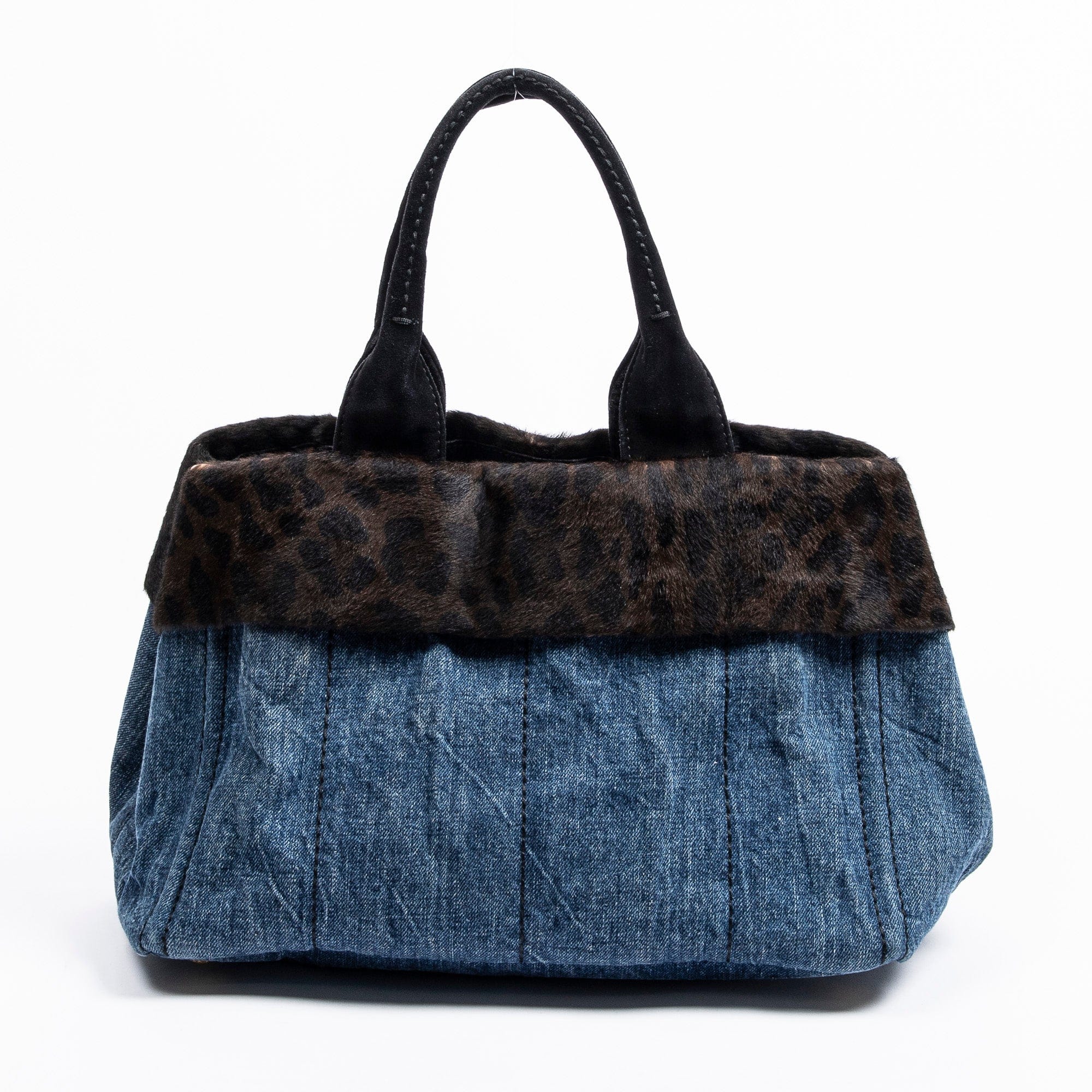 Prada Prada Denim Medium Fur Canapa Tote - AWC1670