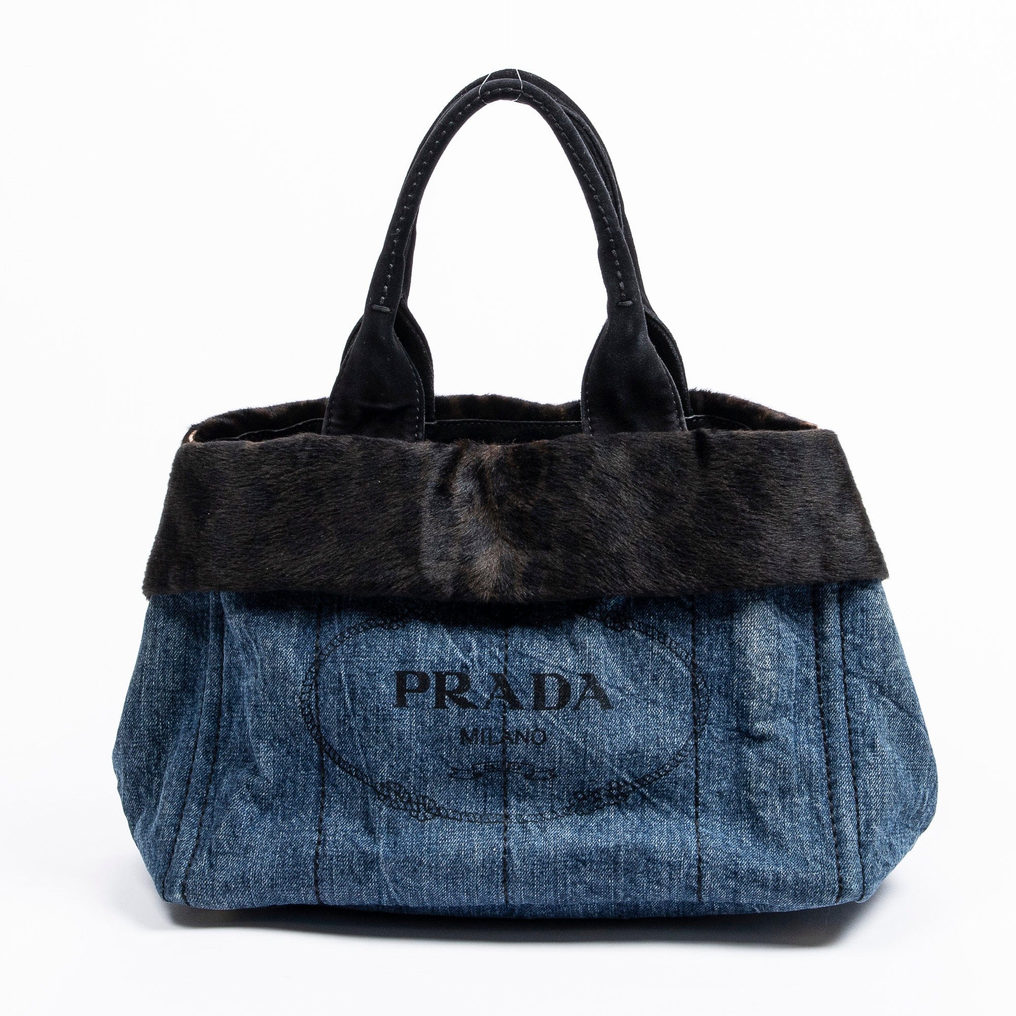 Prada Prada Denim Medium Fur Canapa Tote - AWC1670