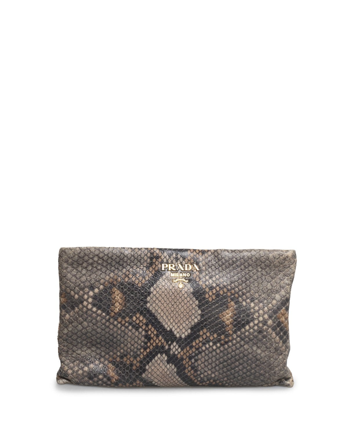 Prada Prada Embossed Python Large Clutch Bag - AWL2050