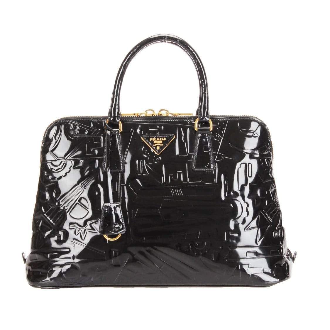 Prada Prada Embossed Spazzolato Luxe Dome Handbag