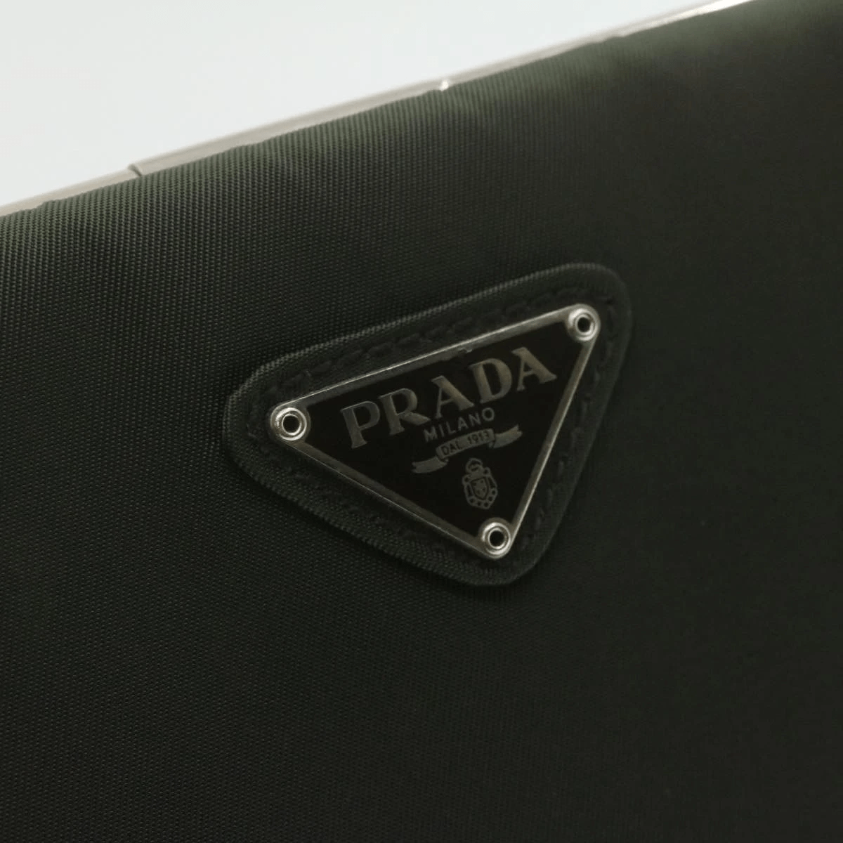 Prada PRADA Flame Shoulder Bag Khaki Nylon Auth fm209