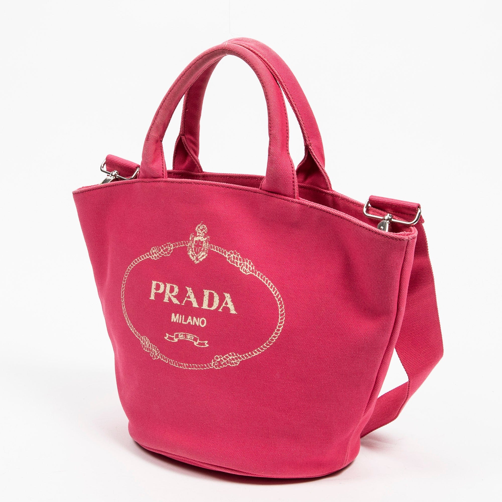 Prada Prada Fuscia Pink Canapa Tote - AAT3993