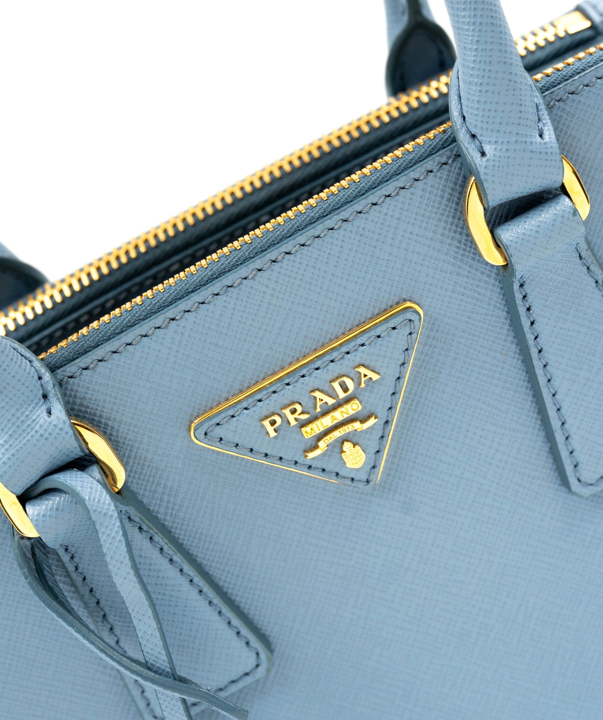 Prada Prada Galleria Blue Saffiano Leather Micro-bag GHW  - AGC1122