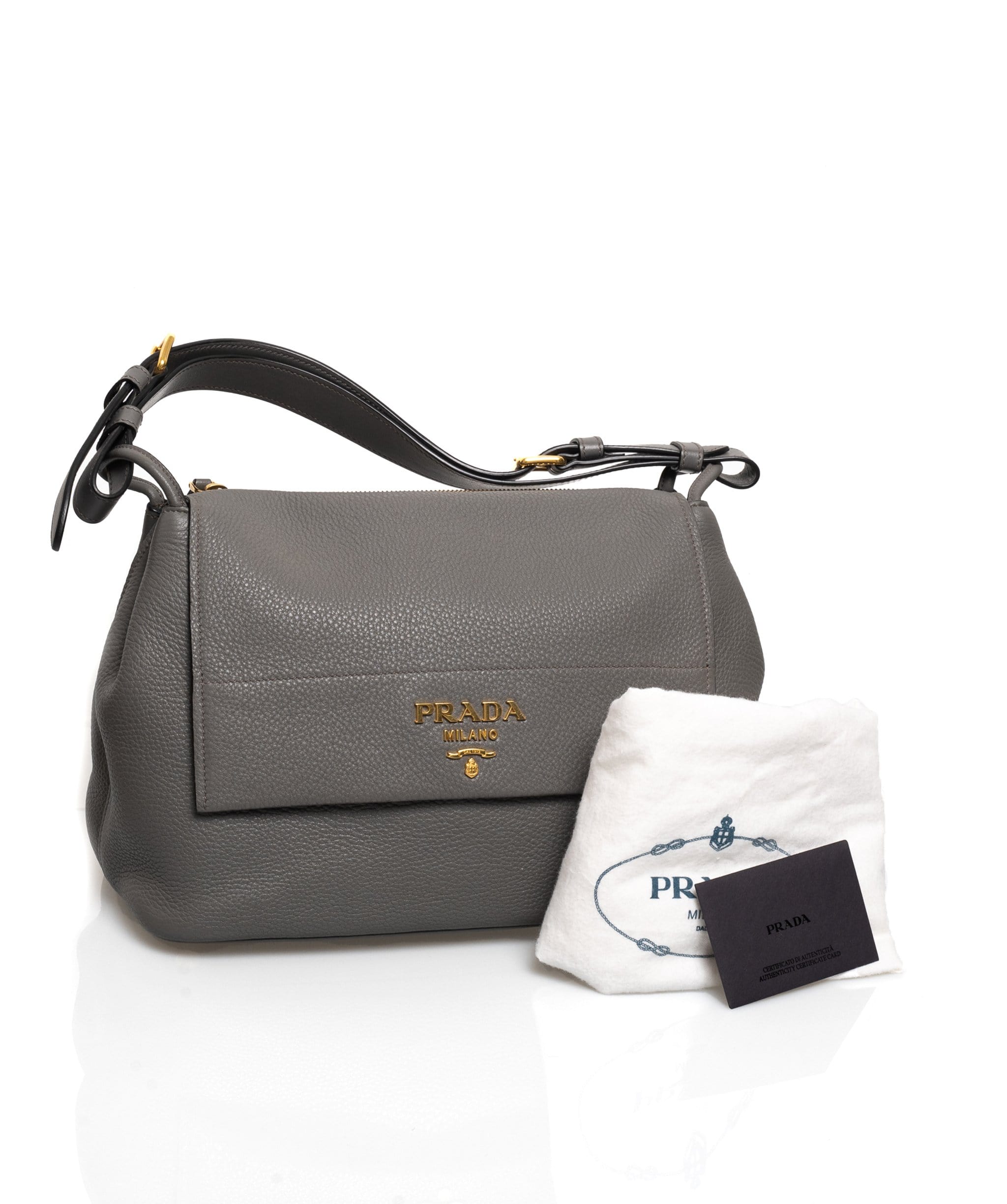 Prada Prada Grey Soft Shoulder Bag - AGL1318