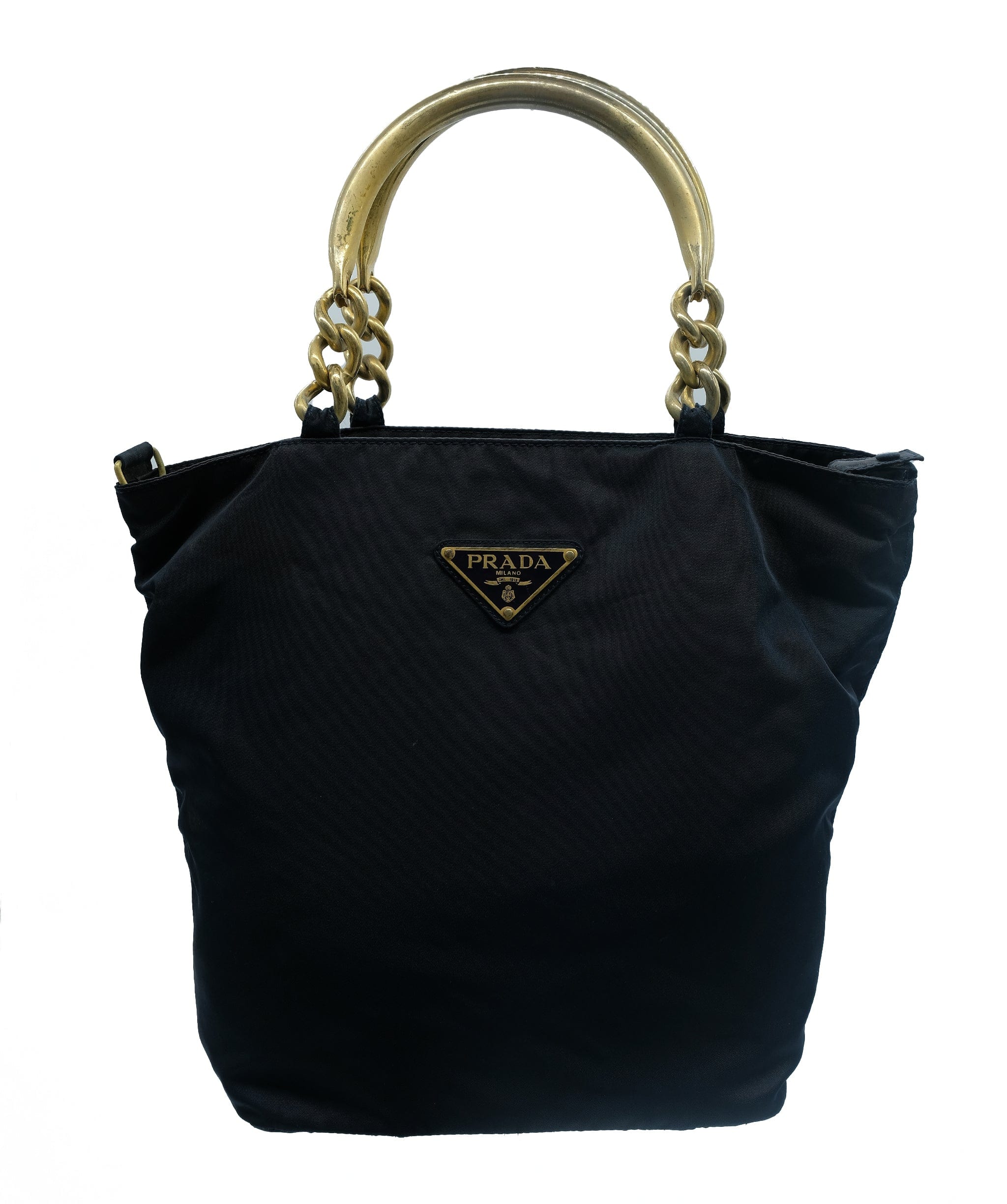 Prada PRADA Hand Bag Nylon Navy Auth ar8392 AWL4567