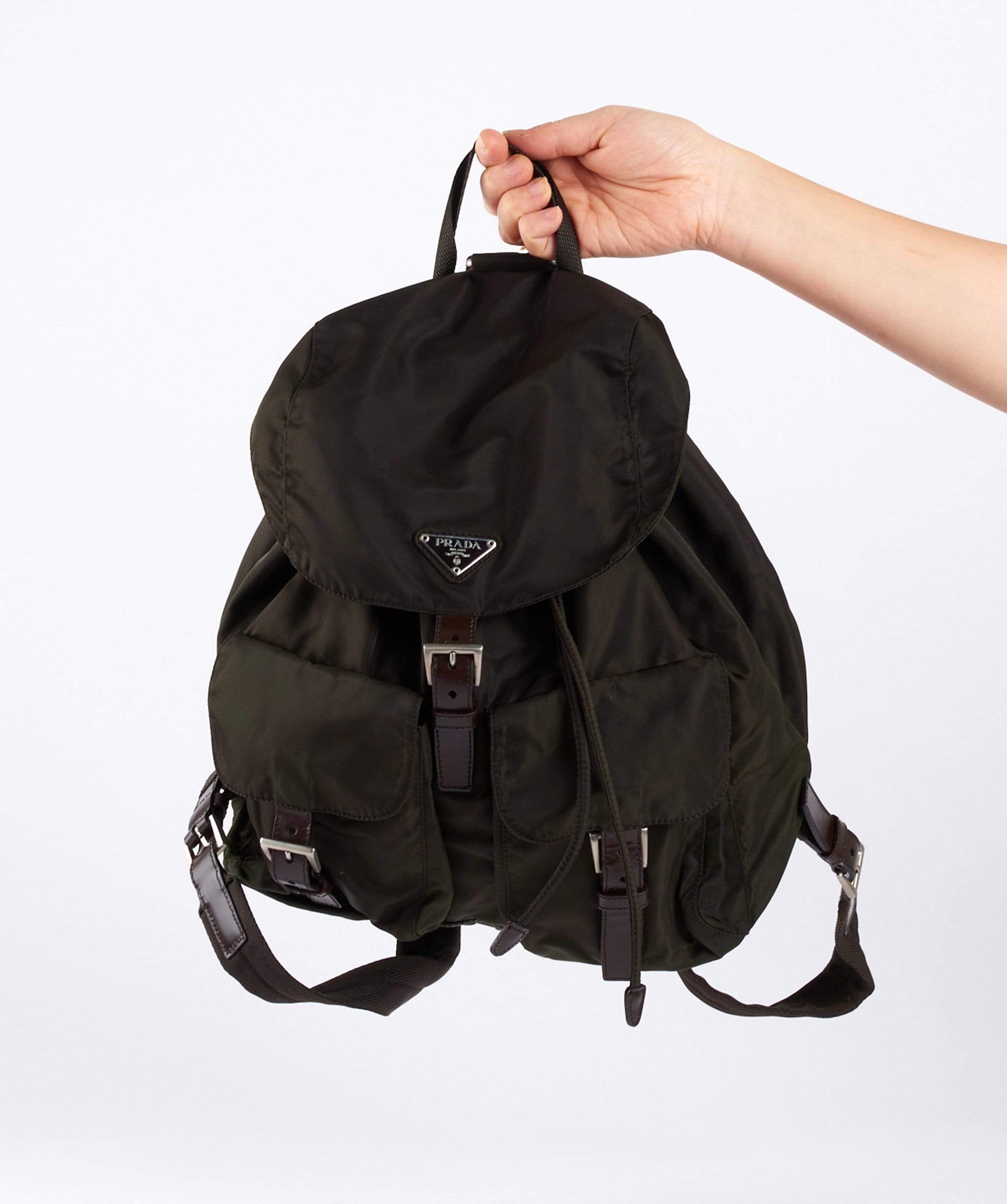 Prada PRADA Khaki Brown Nylon Backpack 50