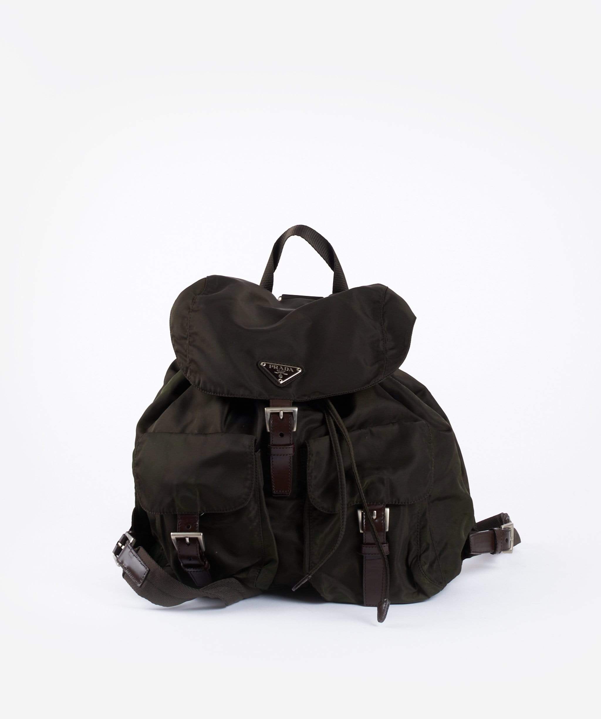 Prada PRADA Khaki Brown Nylon Backpack 50