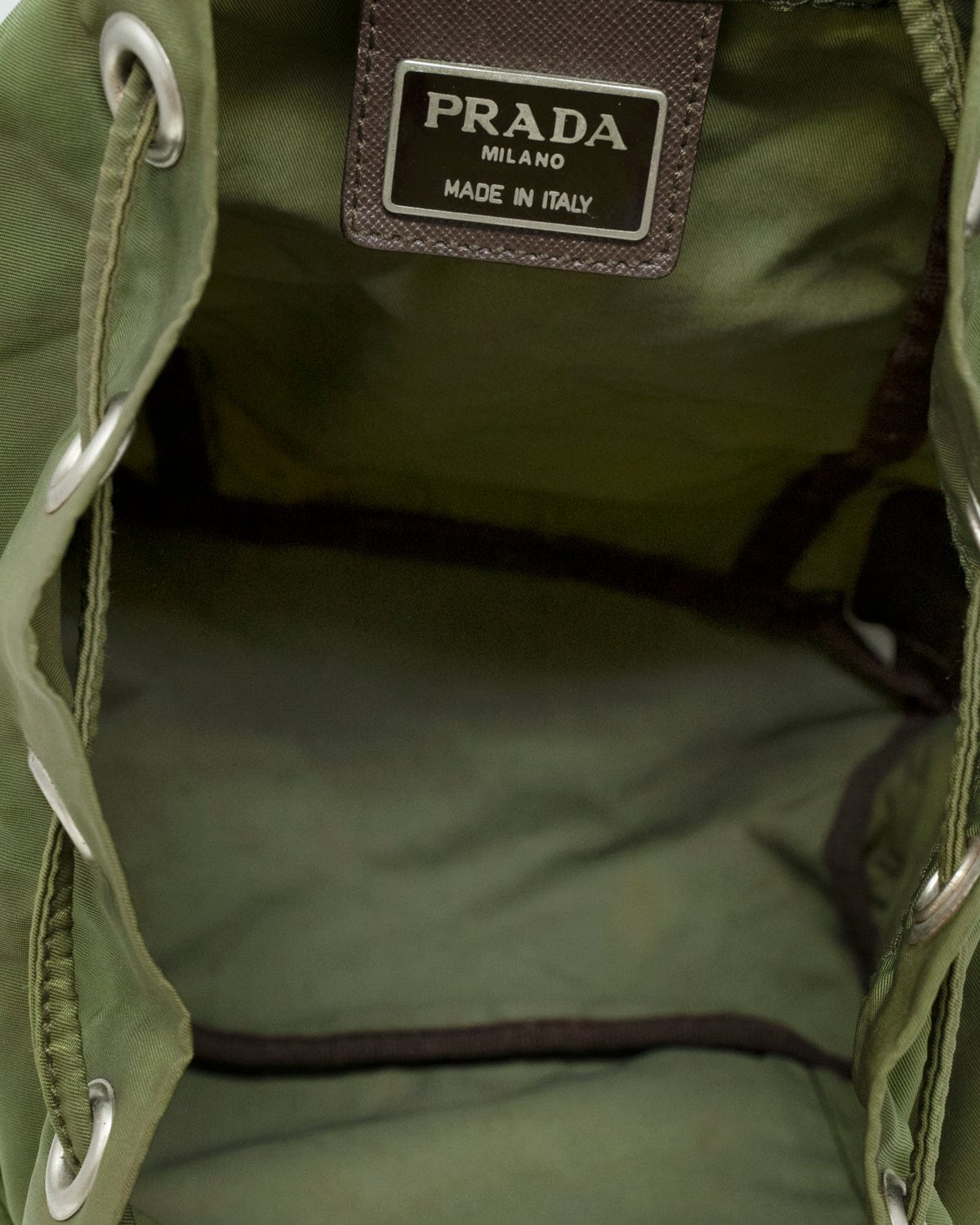 Prada Prada Khaki Green Nylon Mini Backpack - AWL2219