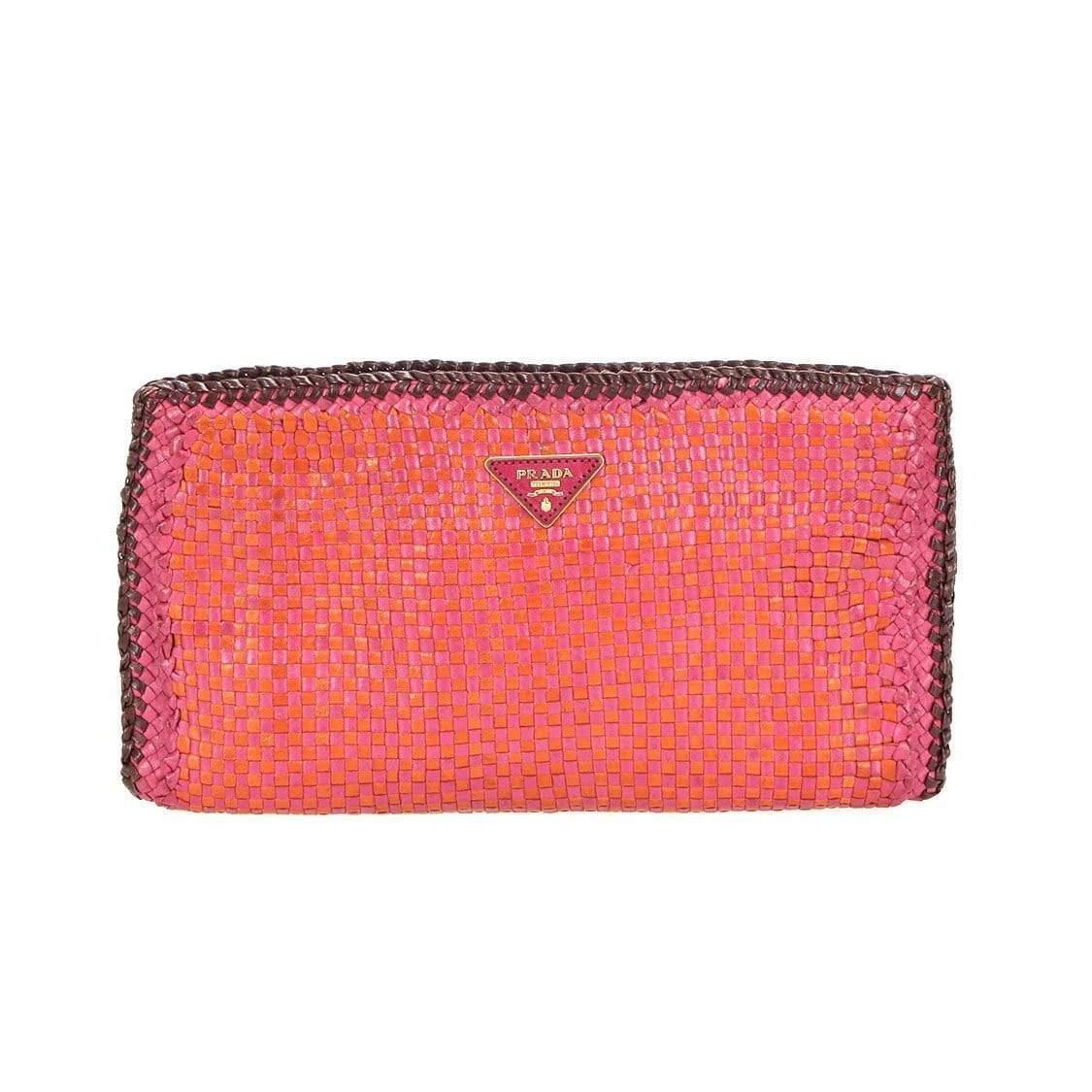 Prada Prada Madras Leather Clutch Bag